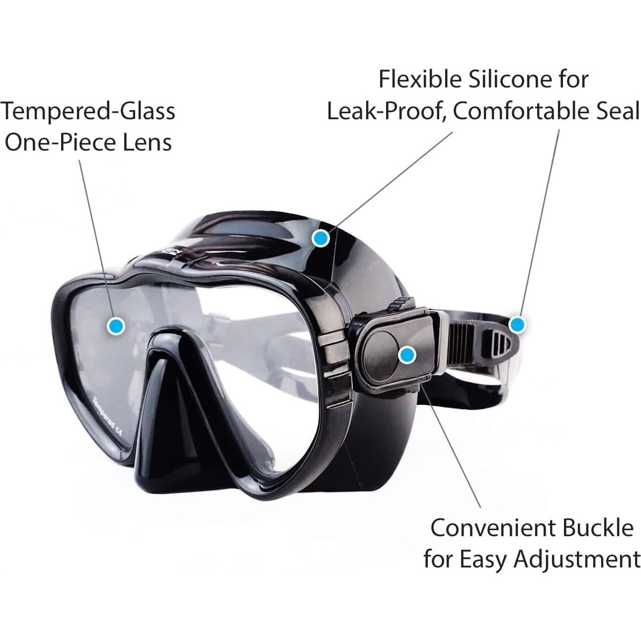 Máscara de Buceo Tanzaib TZ-123 Anti-Niebla y UV