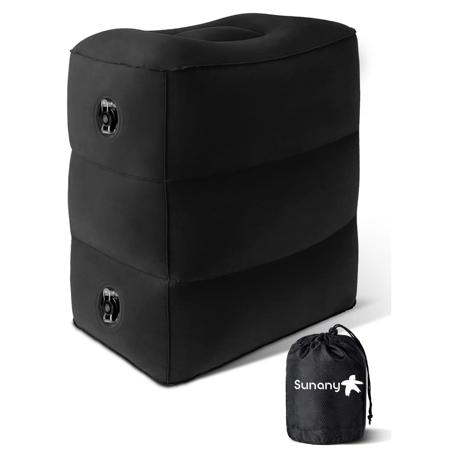 Almohada Inflable de Viaje Sunany para Descanso de Pies - Negro