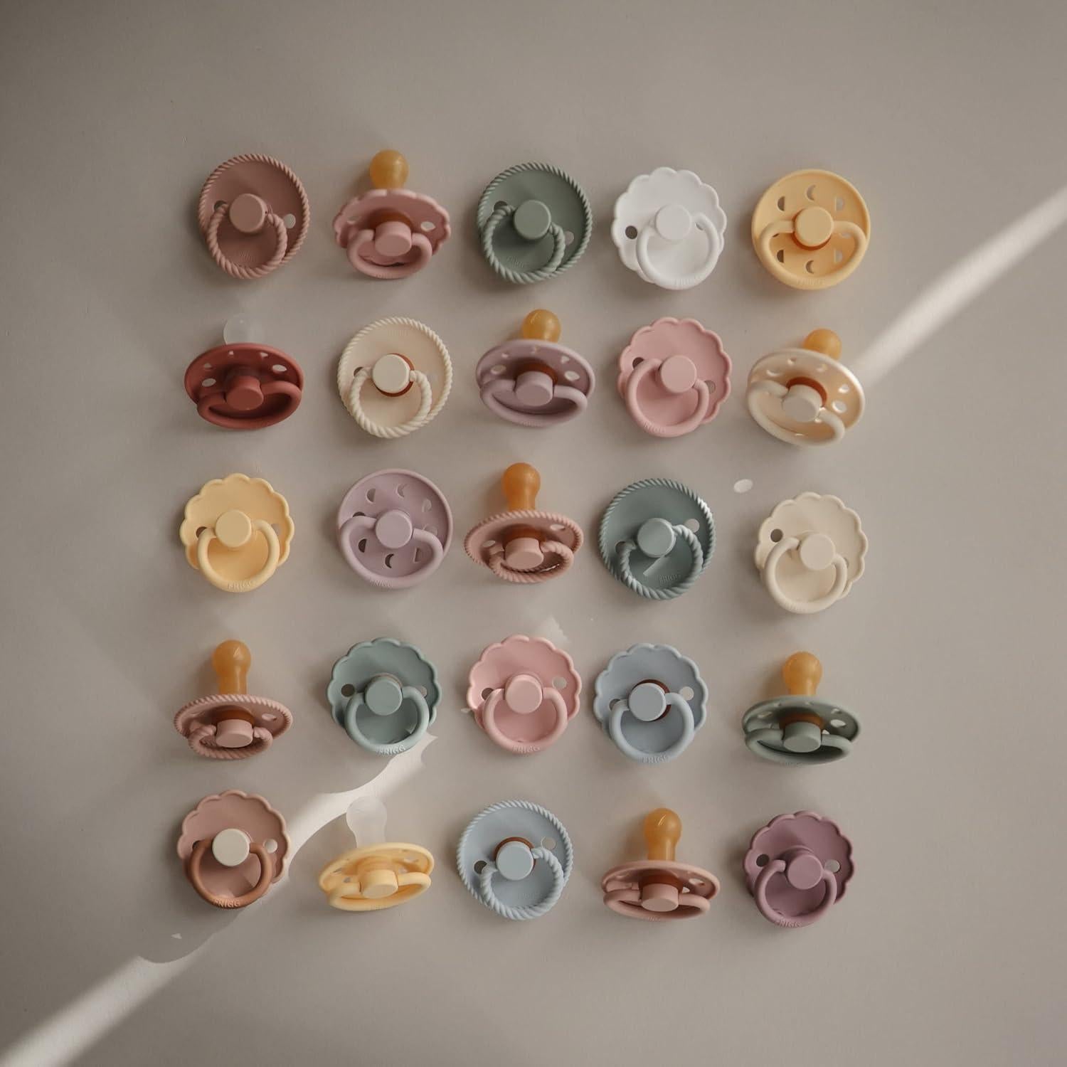 Chupete de Goma Natural FRIGG 0-6 Meses Rosa/Cream 2-Pack