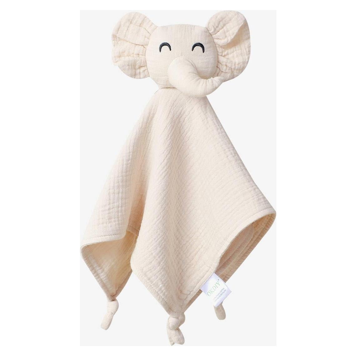 Manta de Muselina de Algodón Orgánico okdiy Elefante Khaki 40x40cm