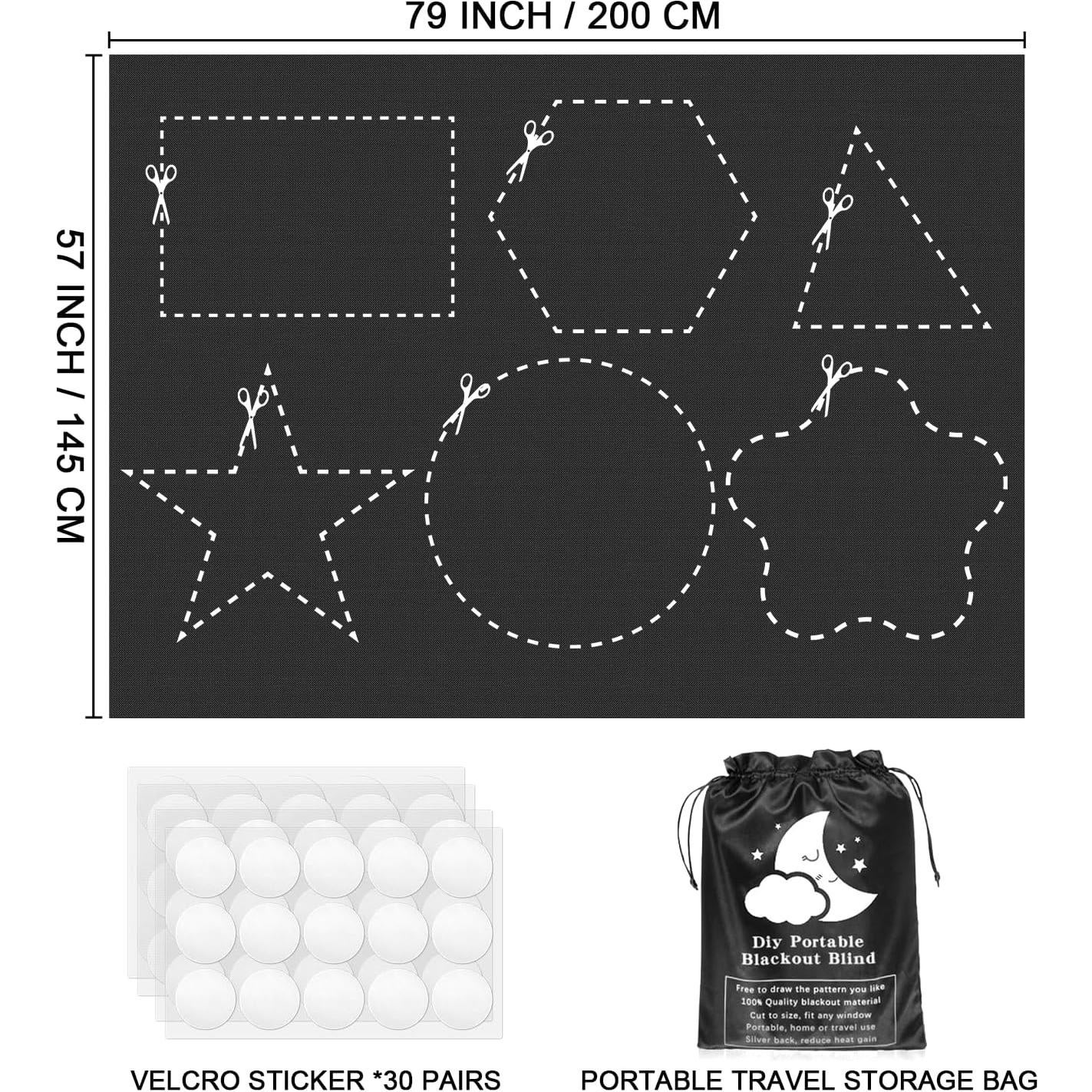 Cortinas Blackout 200x145cm BCJJ - Bloqueo de Luz Negro