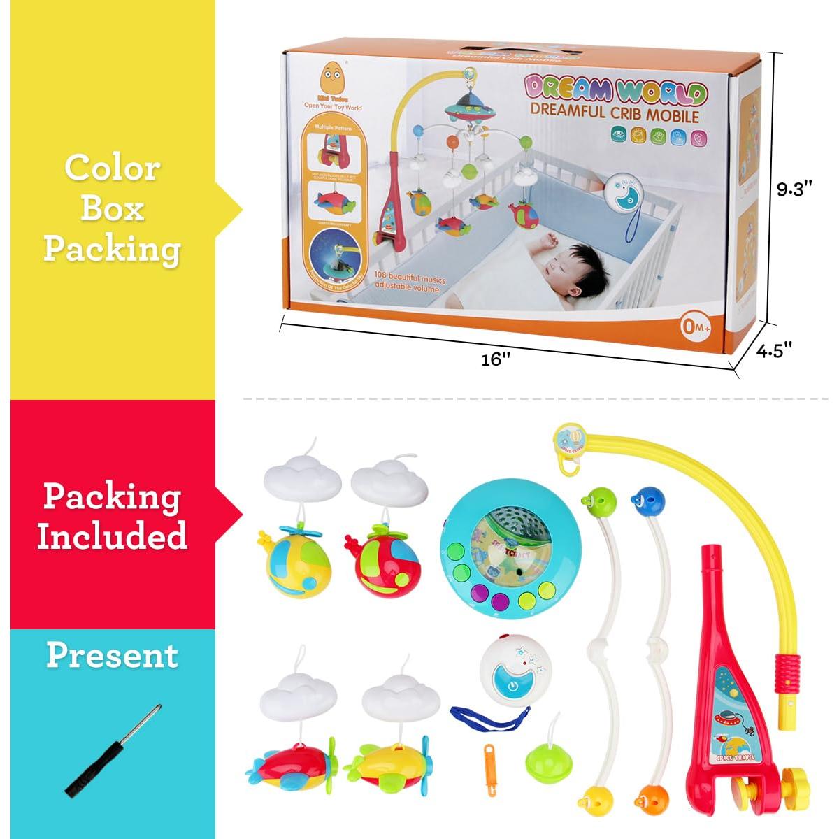 Móvil Musical para Cuna Elf Lab con Proyector y Control Remoto