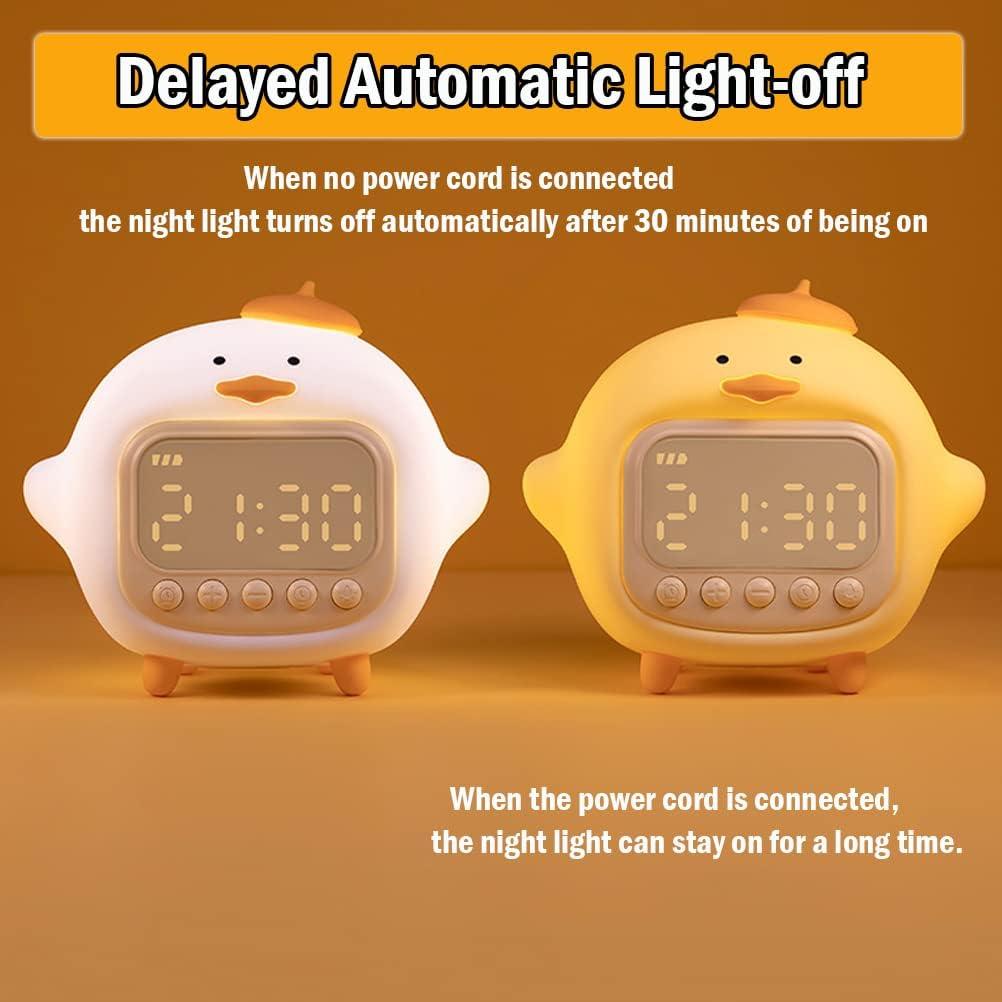 Reloj Despertador LEDHOLYT Pato Blanco con Luz Nocturna