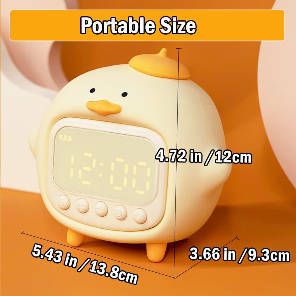 Reloj Despertador LEDHOLYT Pato Blanco con Luz Nocturna