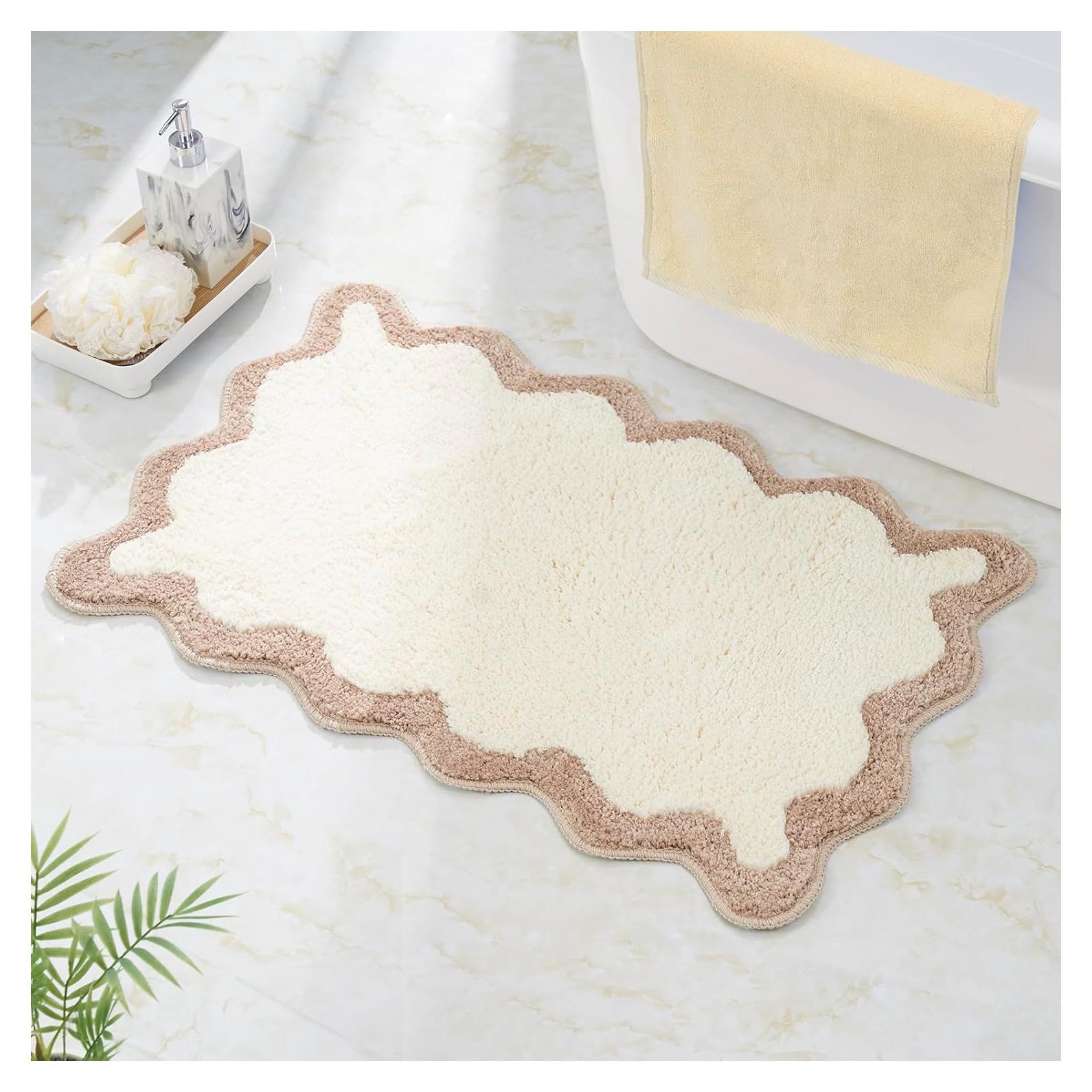 Alfombra de baño DyeFury Beige 76x51 cm Antideslizante