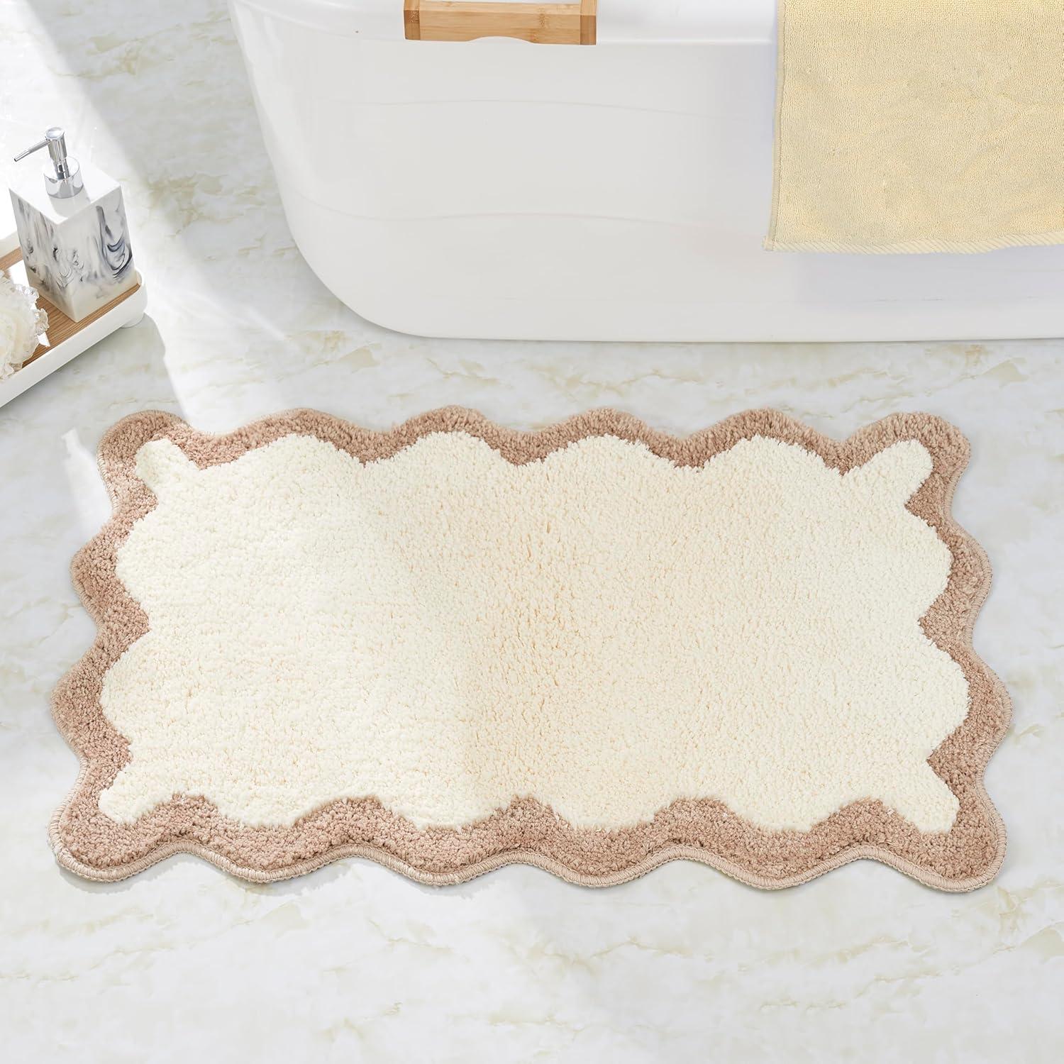 Alfombra de baño DyeFury Beige 76x51 cm Antideslizante