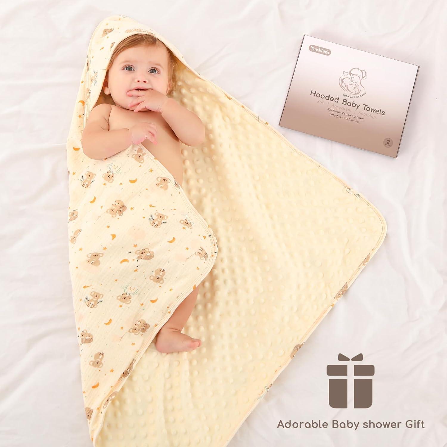 Toallas de baño para bebés Yukkidds set 2 capucha 76.2 cm