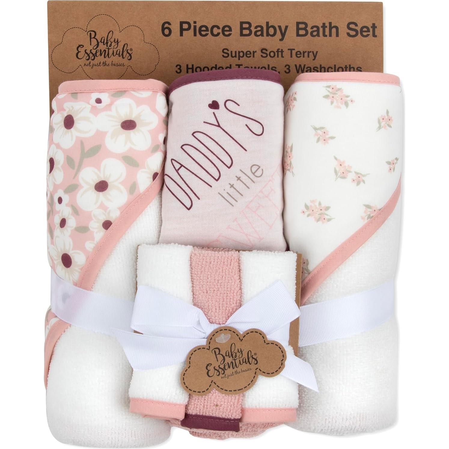 Juego de Toallas de Baño con Capucha Esenciales para Bebés 6 Piezas