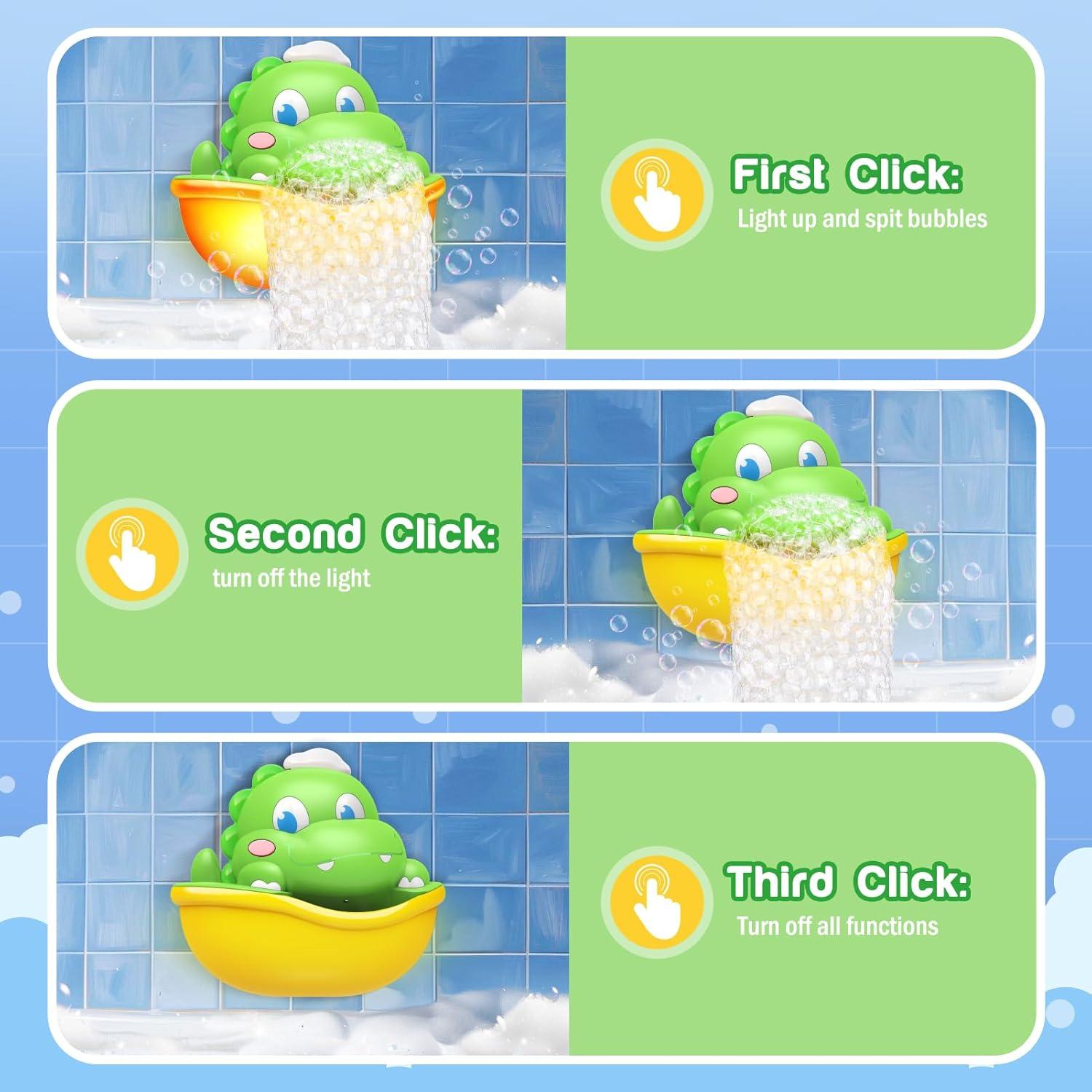 Juguete de Baño Puidapo Dinosaurio con Máquina de Burbujas