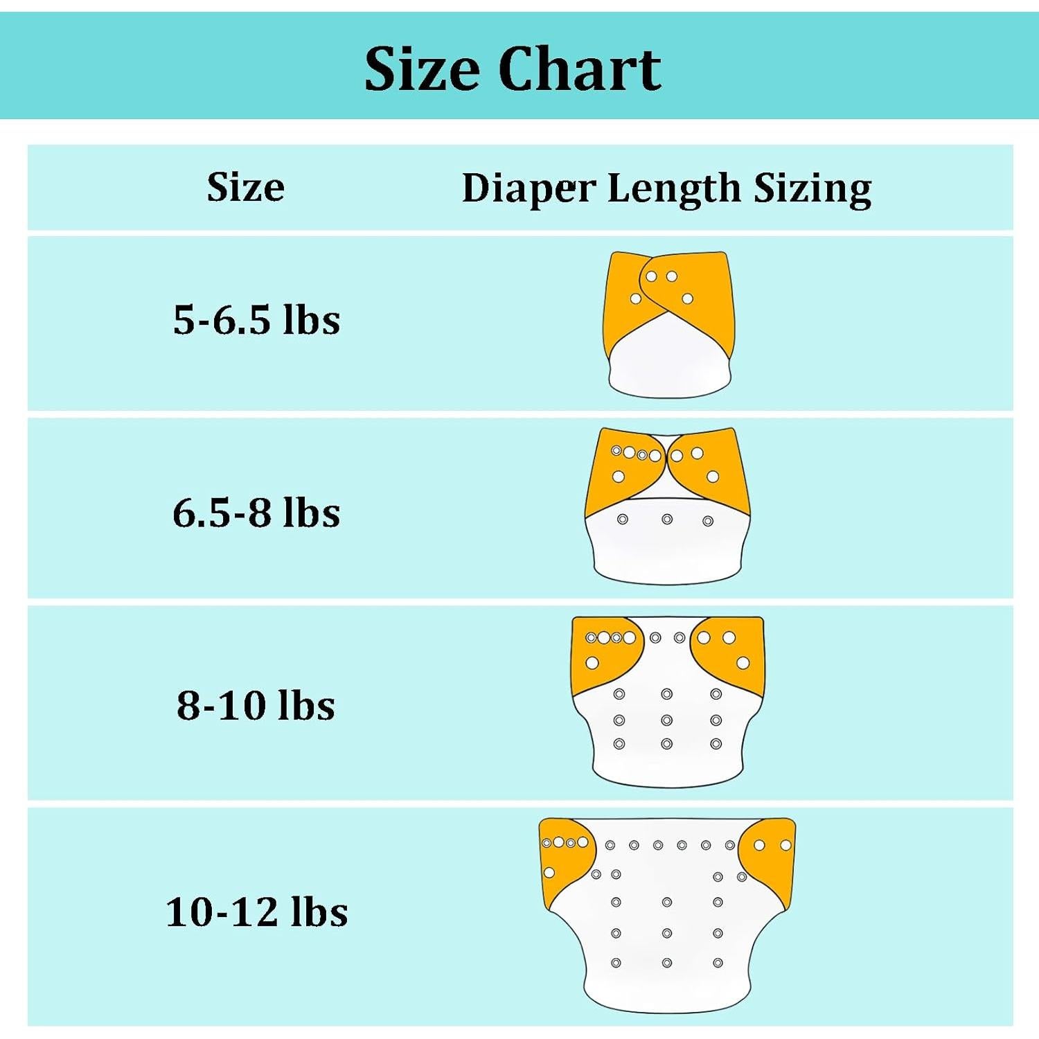 Paquete de 13 Pañales de Tela Babygoal para Recién Nacidos 2.3-5.4kg