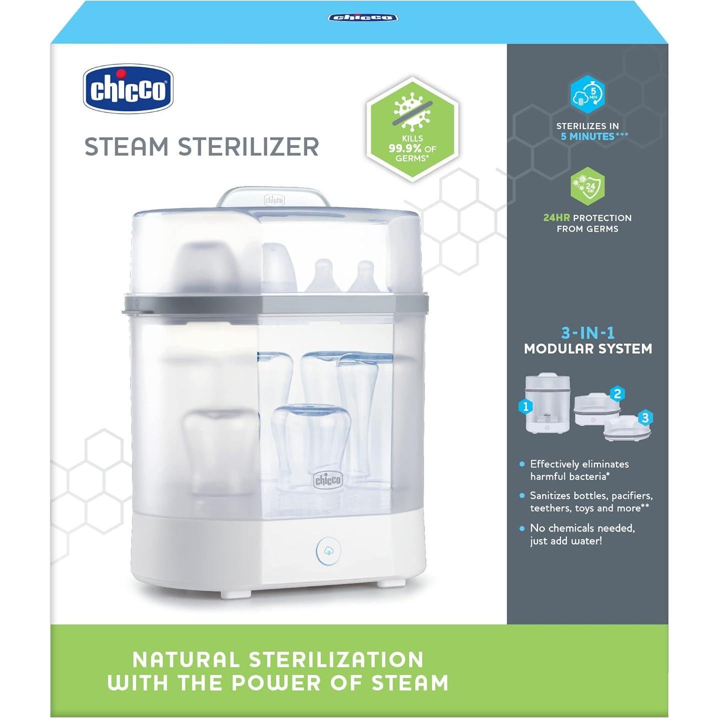 Esterilizador Eléctrico de Vapor Chicco 3 en 1 para Biberones