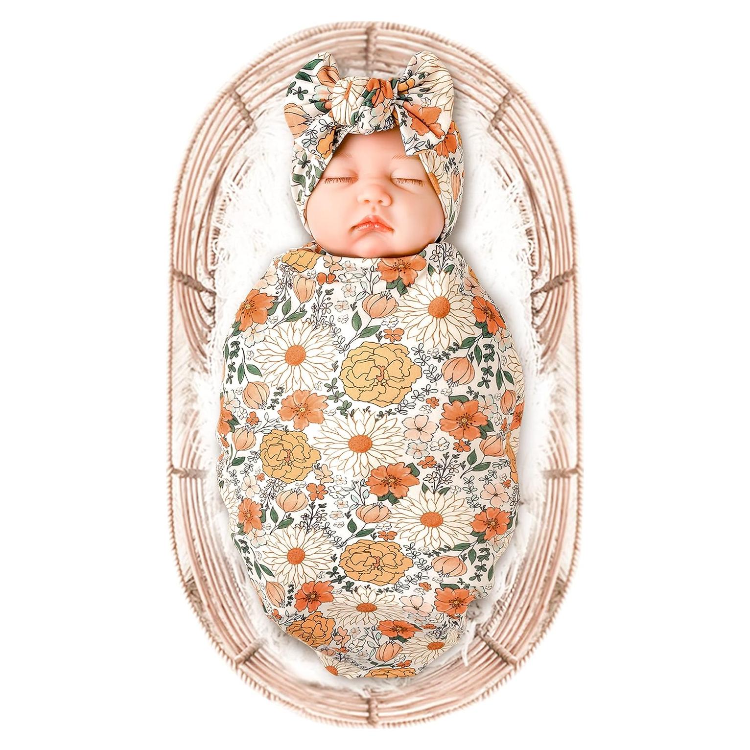 Manta de Recepción para Bebé Niña Konssy + Diadema Beige