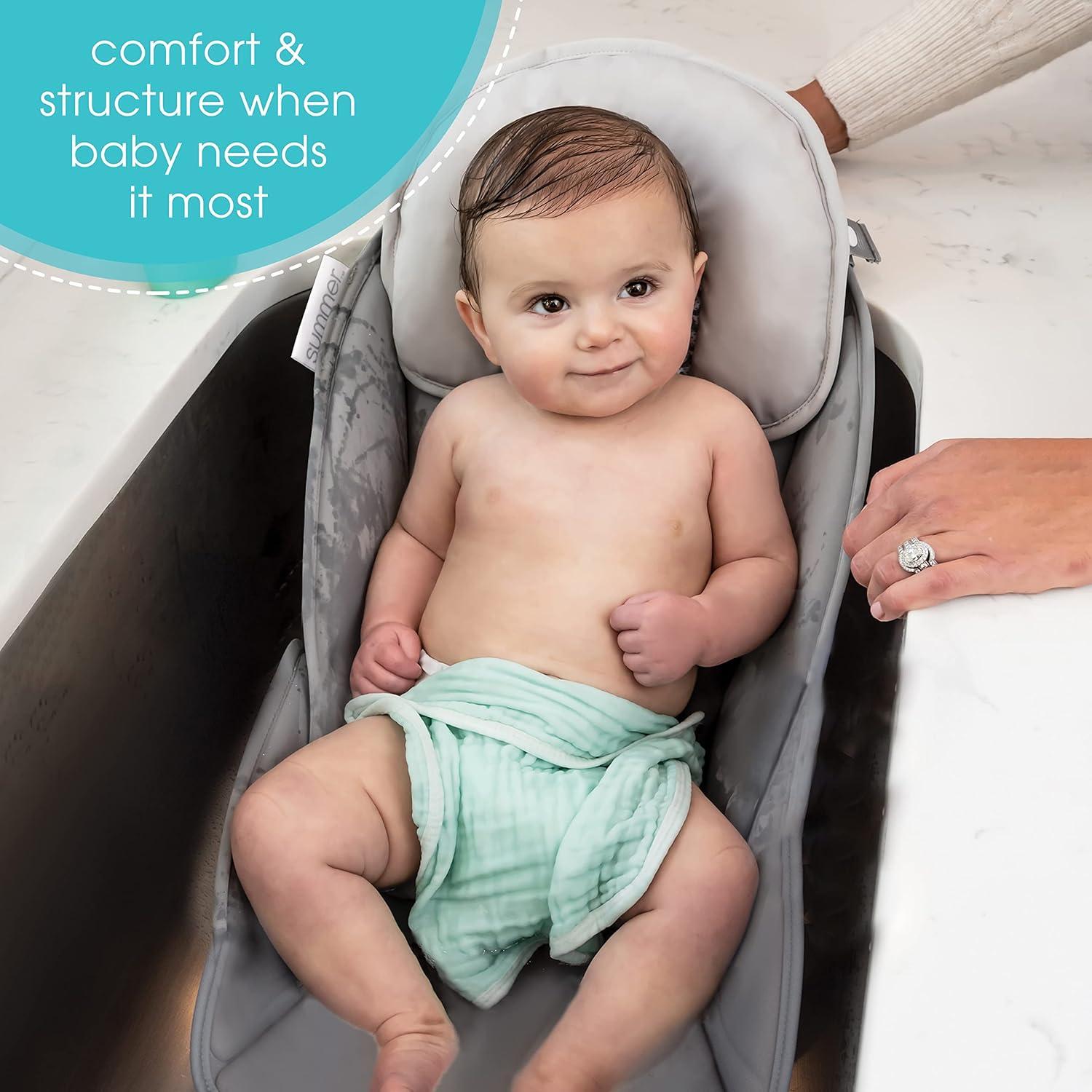 Soporte Acogedor para Baño de Bebés Verano Gris - Espuma Ajustable