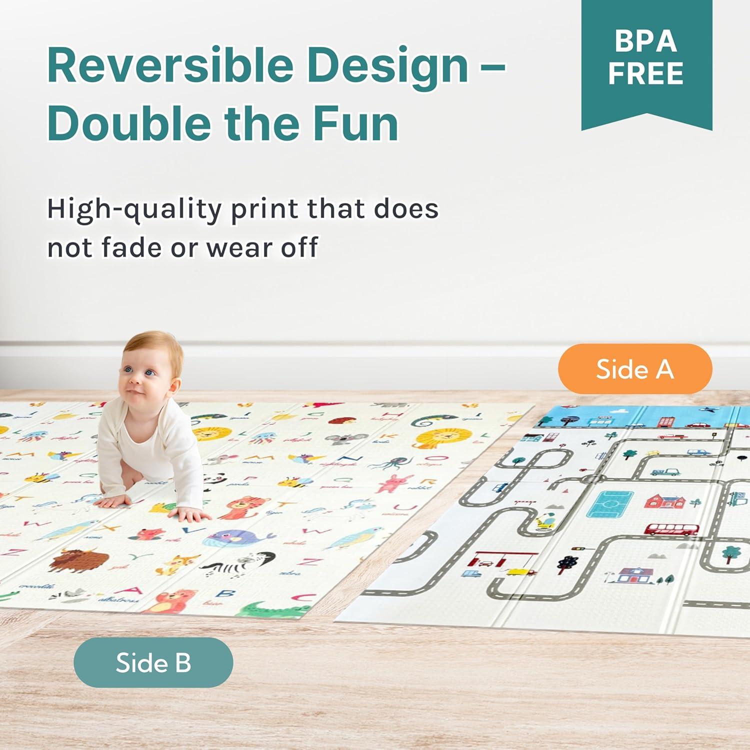 Alfombra de Juego Plegable para Bebés 200x180 cm Antideslizante