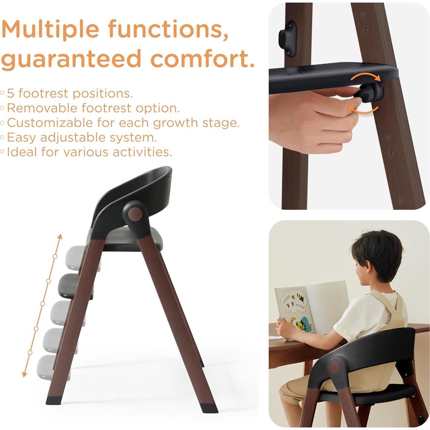 Silla Alta KUB Ajustable Plegable para Bebés y Niños 127kg