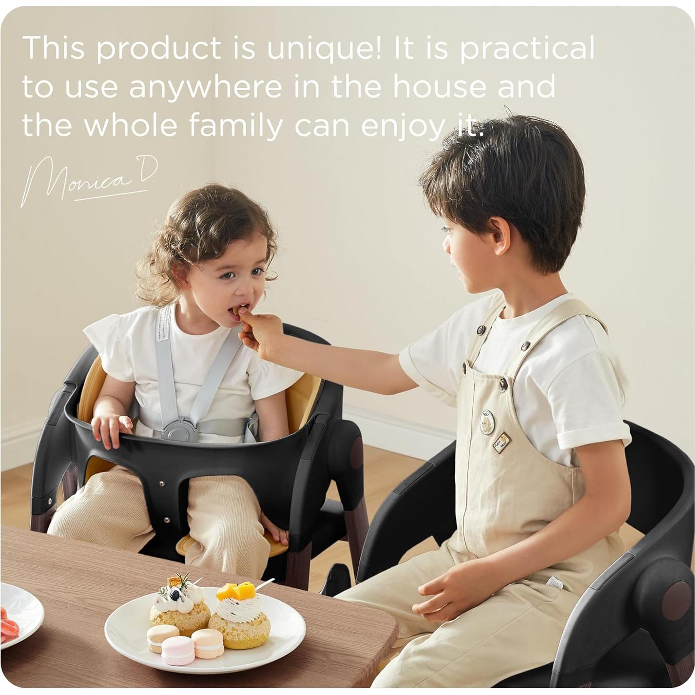 Silla Alta KUB Ajustable Plegable para Bebés y Niños 127kg