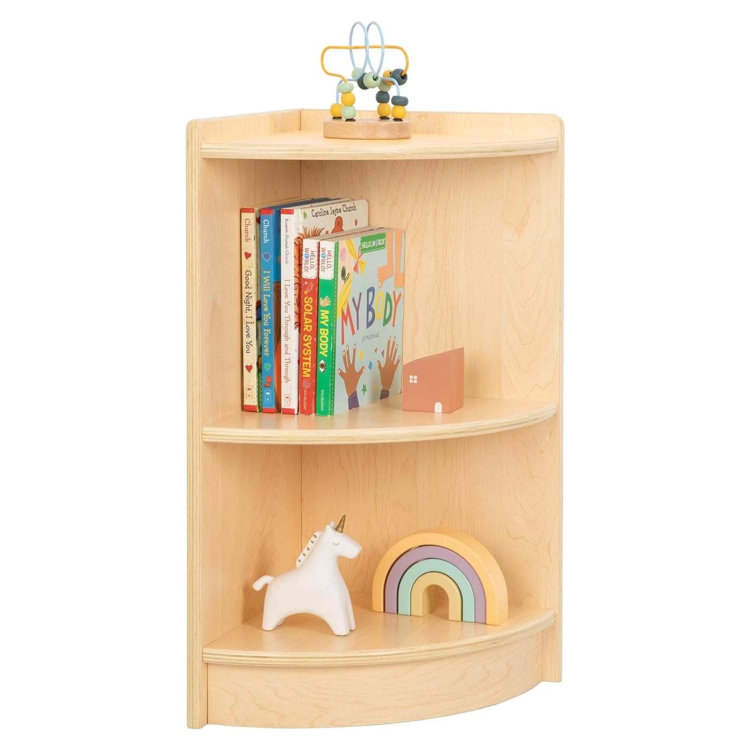Armario de Esquina OOOK BCOK065, Estante Montessori 2 Niveles
