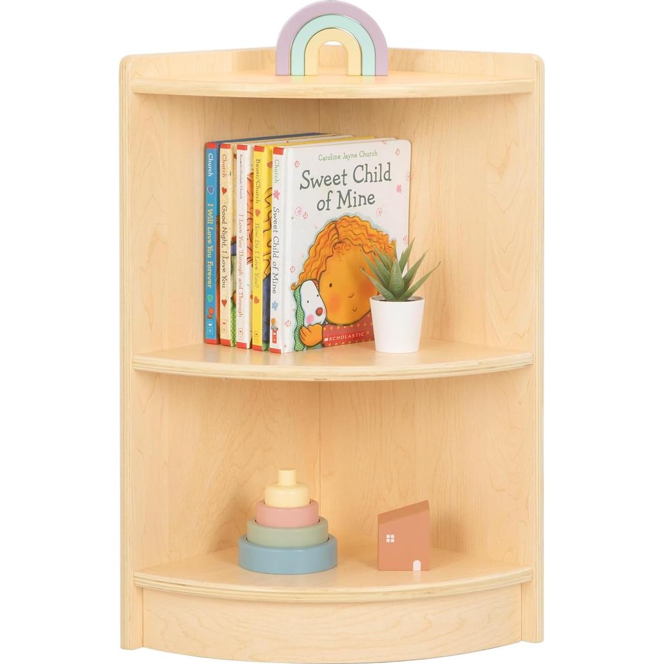 Armario de Esquina OOOK BCOK065, Estante Montessori 2 Niveles