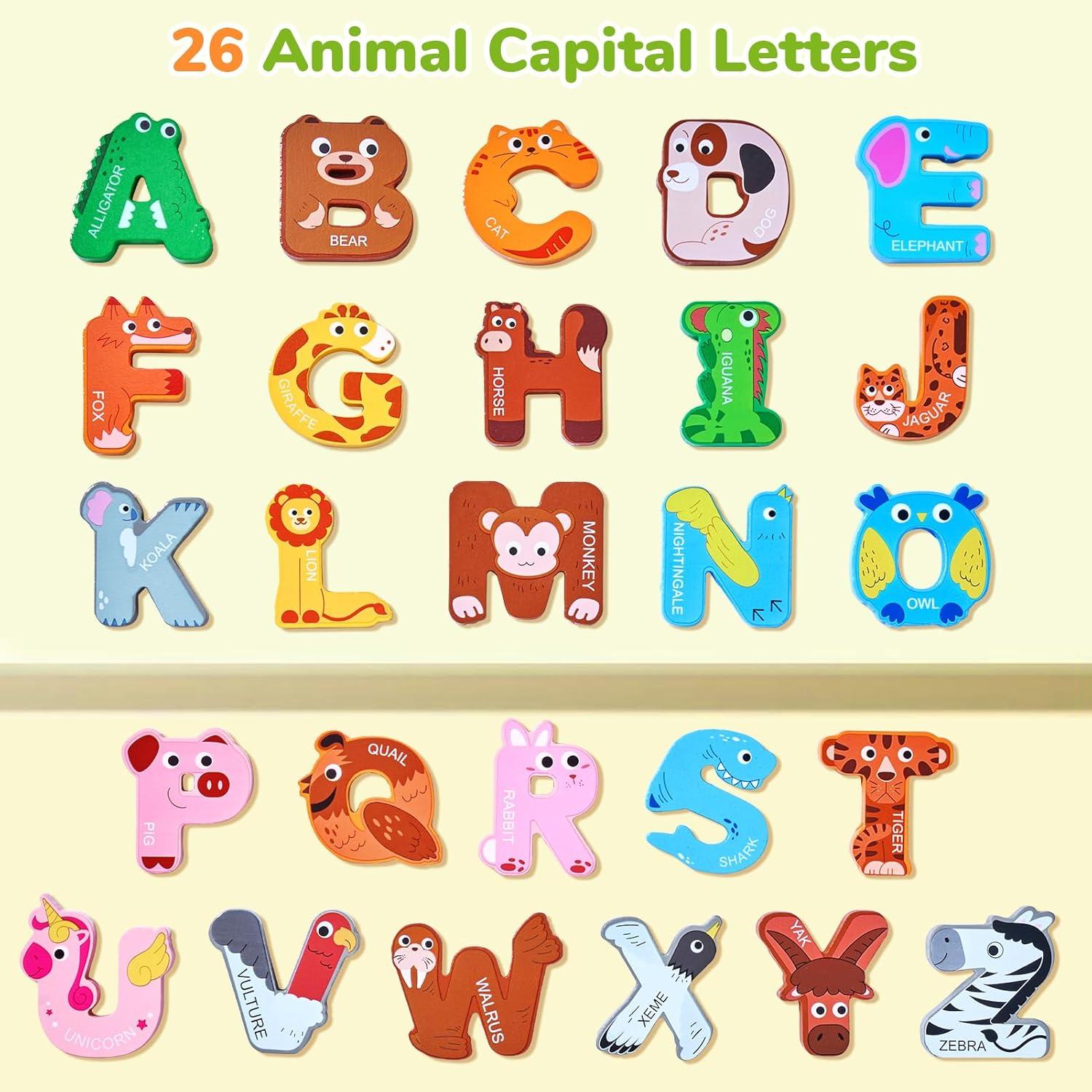 Rompecabezas de Alfabeto JoyCat de Madera para Niños 1-5 Años