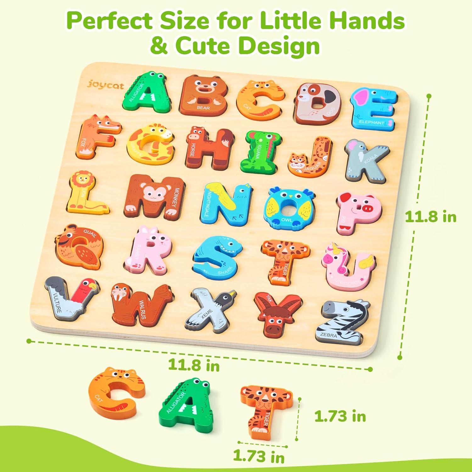 Rompecabezas de Alfabeto JoyCat de Madera para Niños 1-5 Años