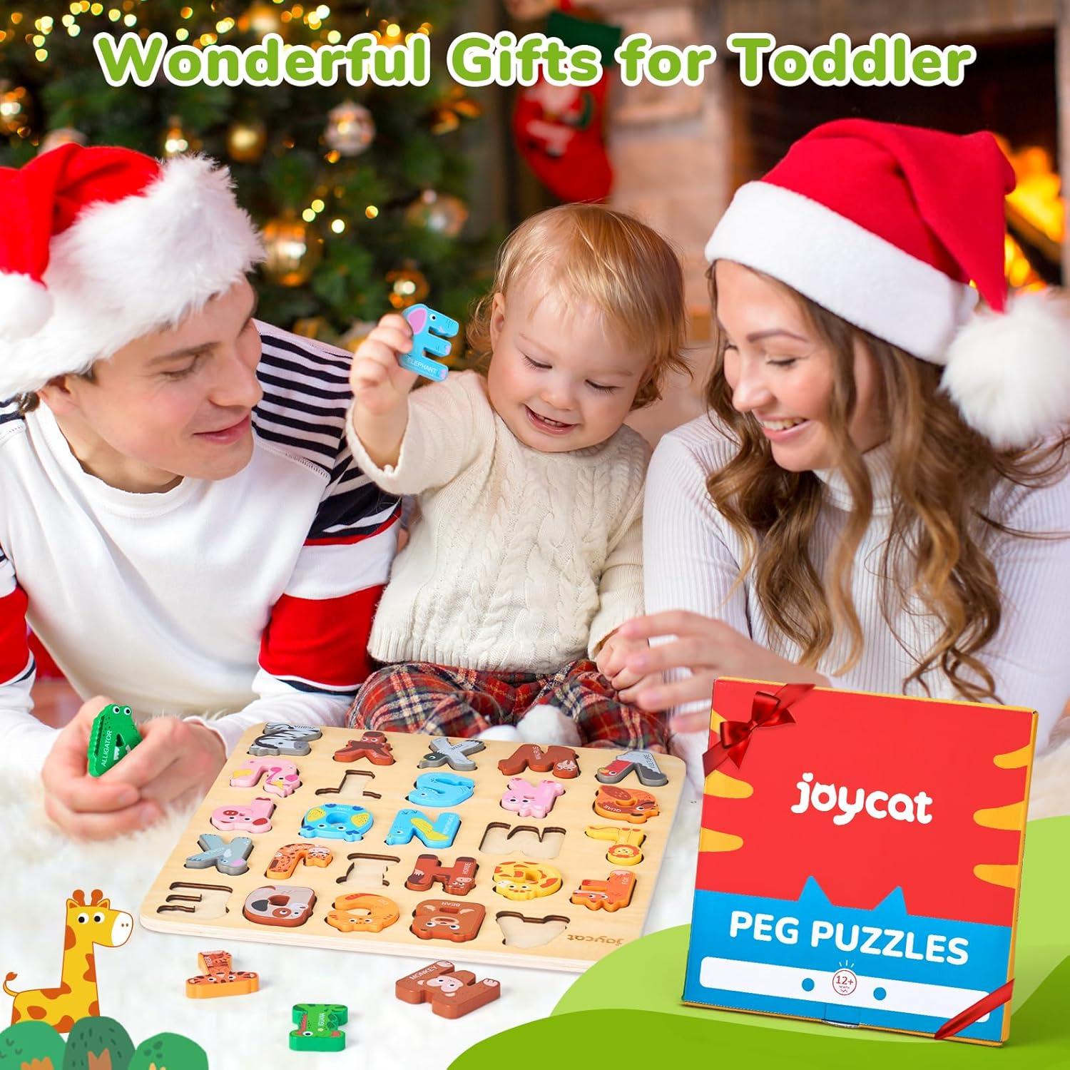 Rompecabezas de Alfabeto JoyCat de Madera para Niños 1-5 Años