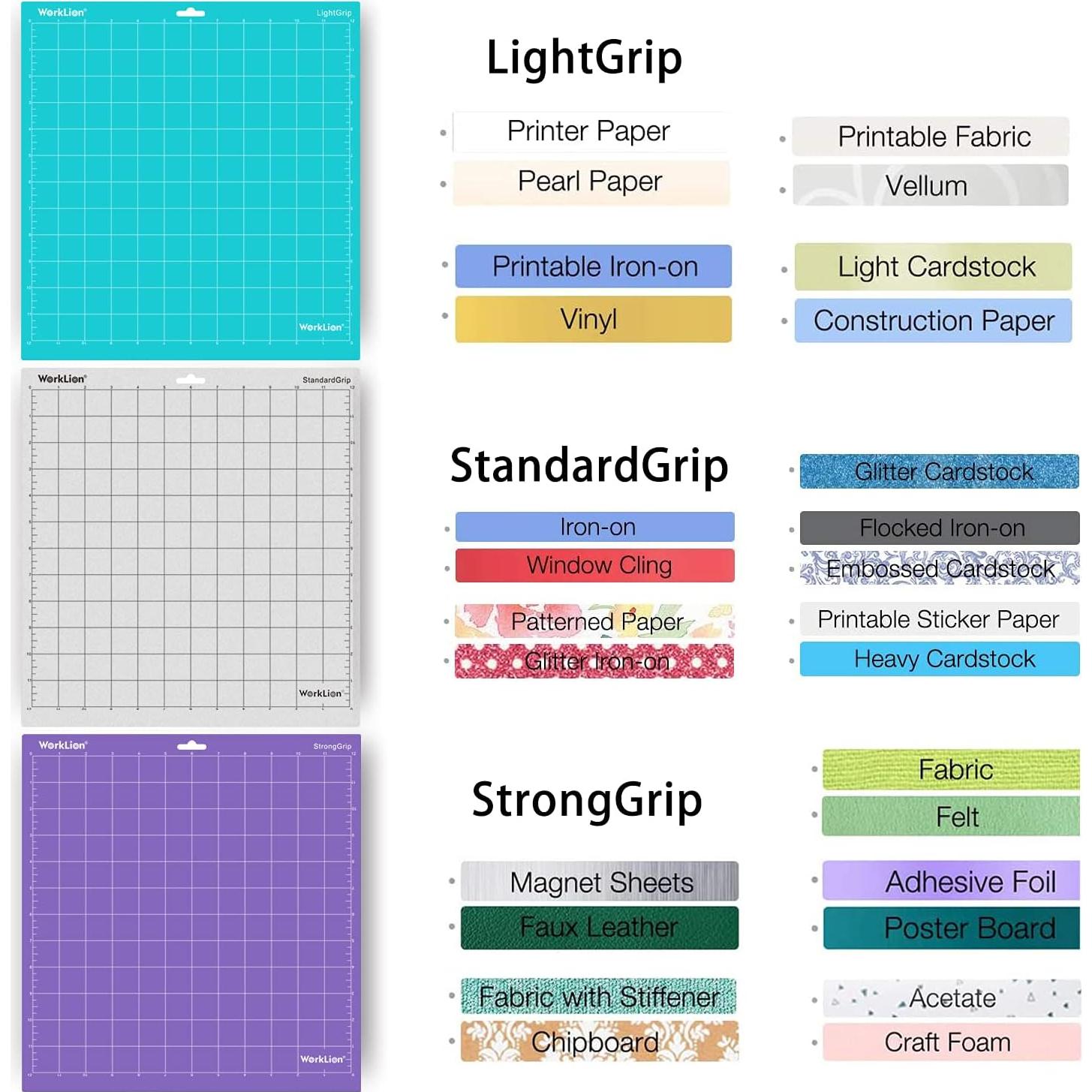 Alfombrillas de Corte WORKLION 30.5x30.5cm - 3 Piezas Variadas