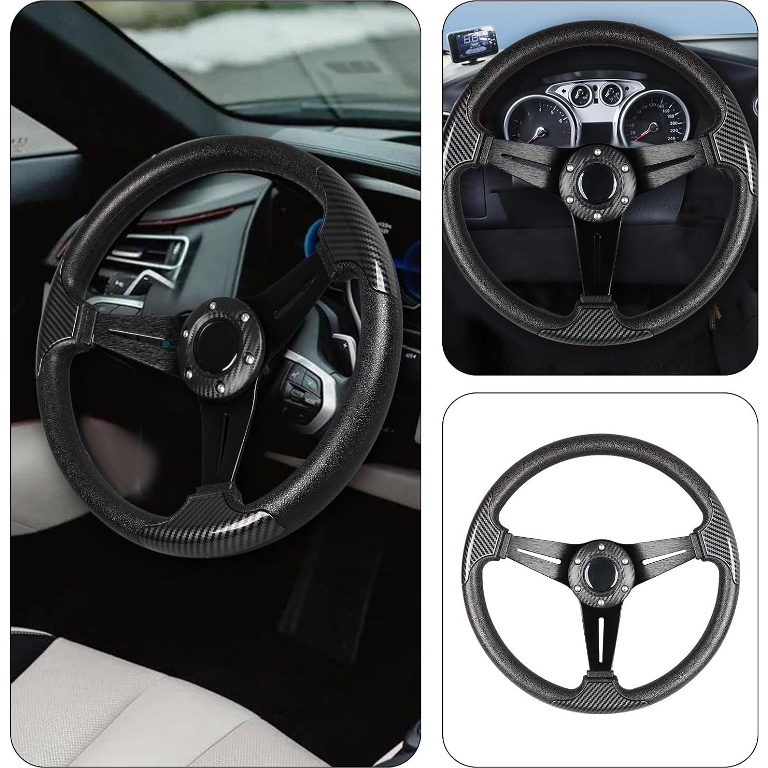 Volante de Carreras GONMOT 350mm Fibra de Carbono Universal