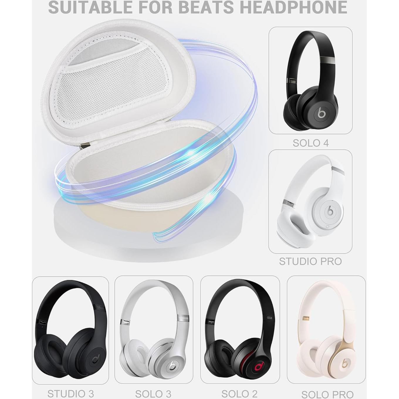 Funda Dura para Auriculares Beats - Beige, Protección y Almacenamiento