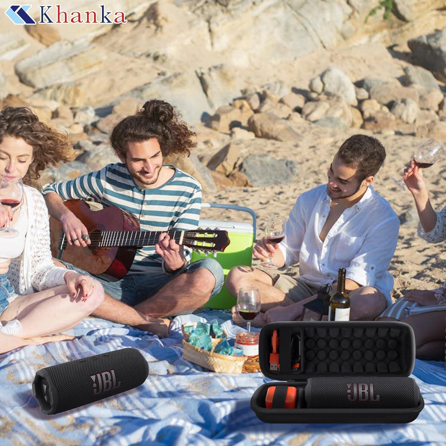 Funda Impermeable Khanka para Altavoz JBL Flip 7/6 - Negro