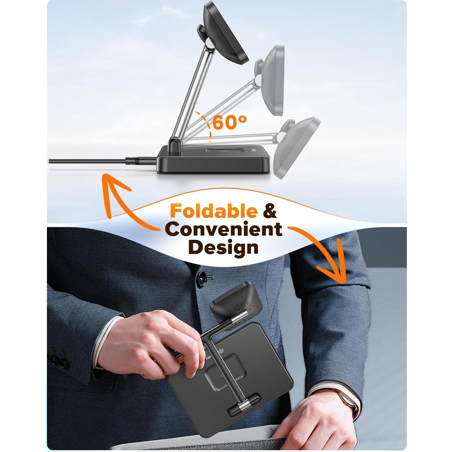 Estación de Carga Inalámbrica 3 en 1 DUMTERR para iPhone, Apple Watch y AirPods