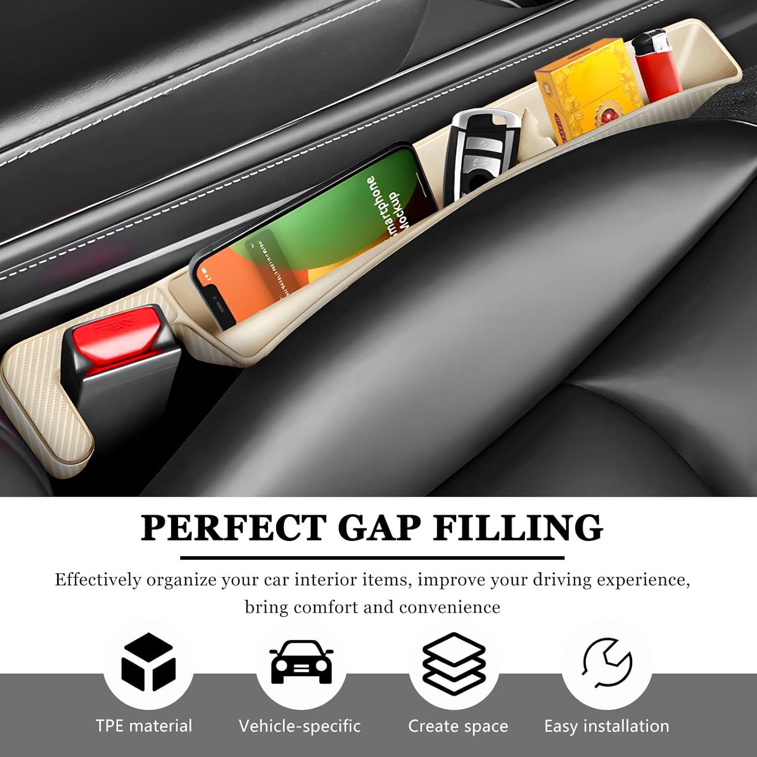 Relleno de Espacio entre Asientos de Coche MUQIDA 2PCS Beige