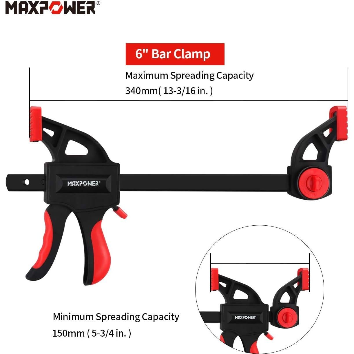 Abrazadera de Madera MAXPOWER 150mm - Paquete de 4