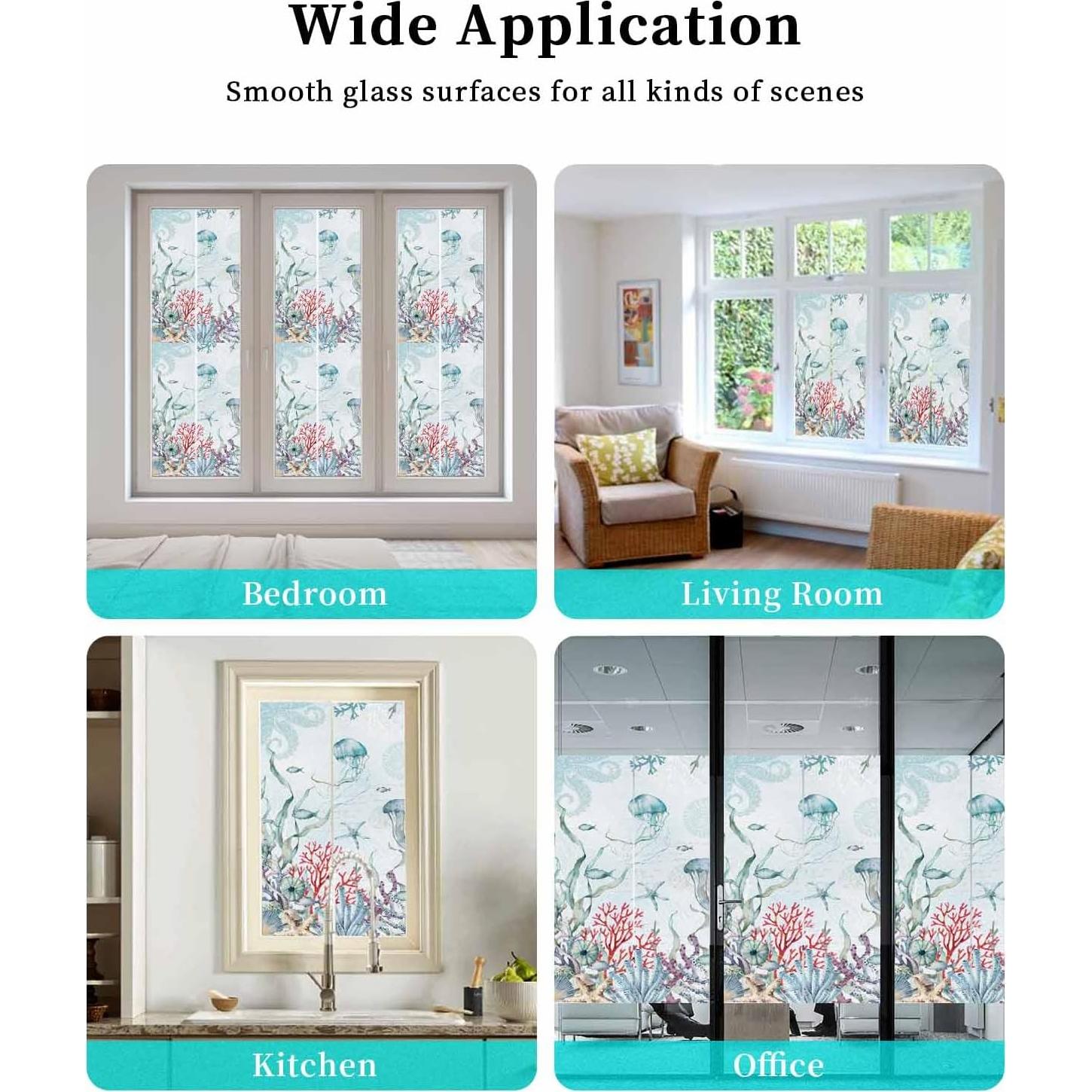 Película de Privacidad para Ventanas Zadaling 45x100cm Azul