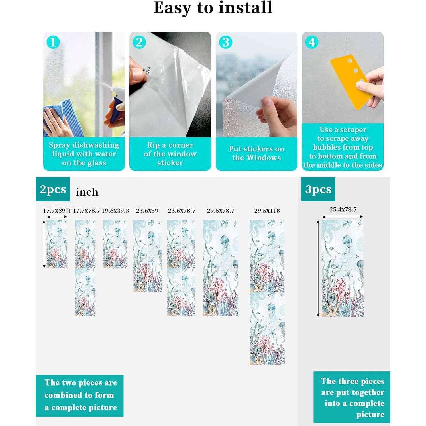 Película de Privacidad para Ventanas Zadaling 45x100cm Azul