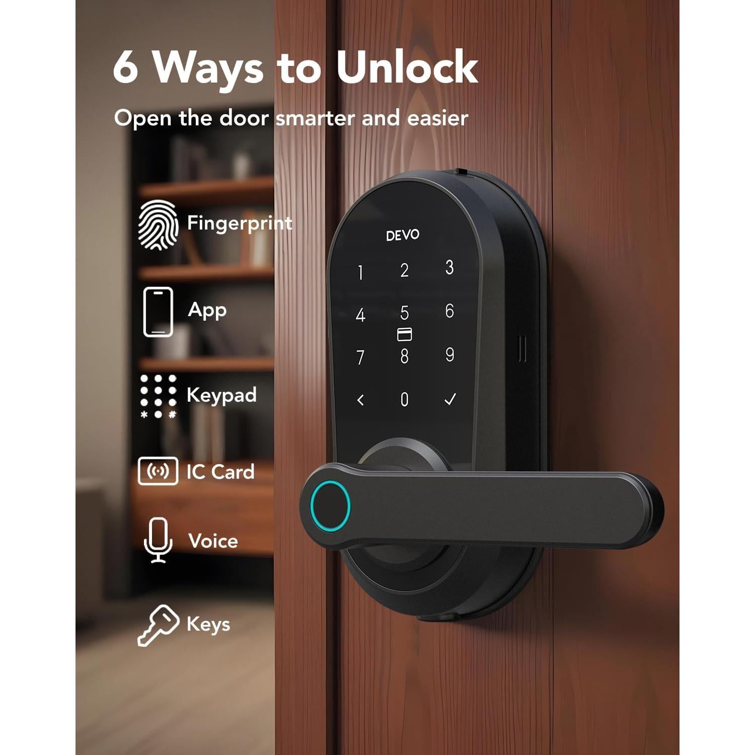 Cerradura Inteligente Devo G7 con Huella Dactilar y Wi-Fi