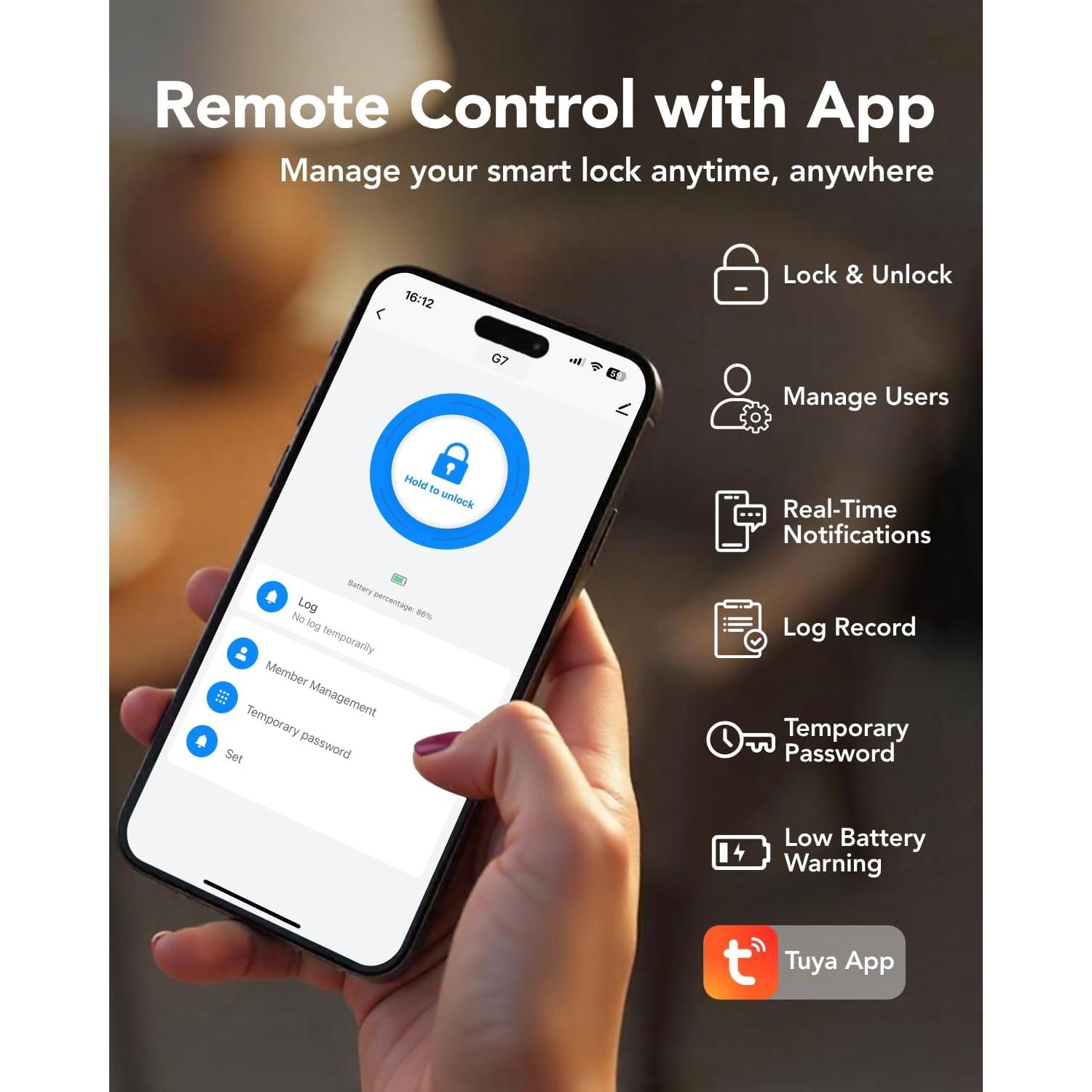 Cerradura Inteligente Devo G7 con Huella Dactilar y Wi-Fi