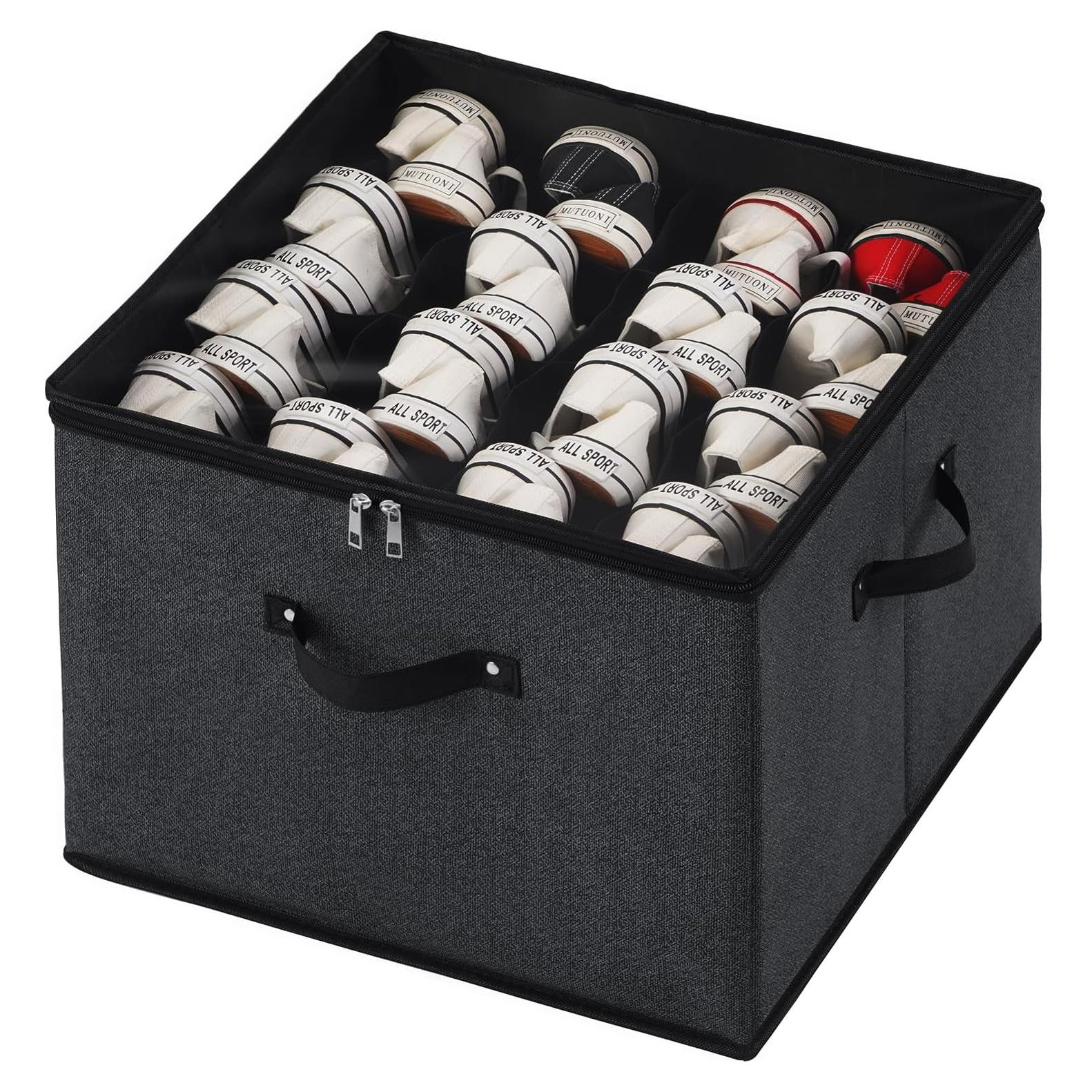 Caja de Almacenamiento de Zapatos Plegable Mayniu 16 Pares Negro