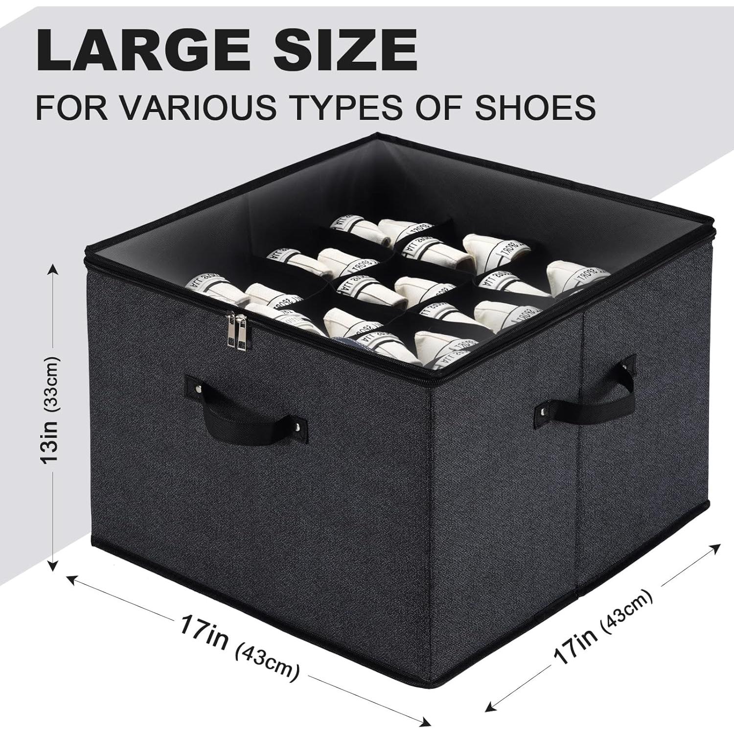 Caja de Almacenamiento de Zapatos Plegable Mayniu 16 Pares Negro