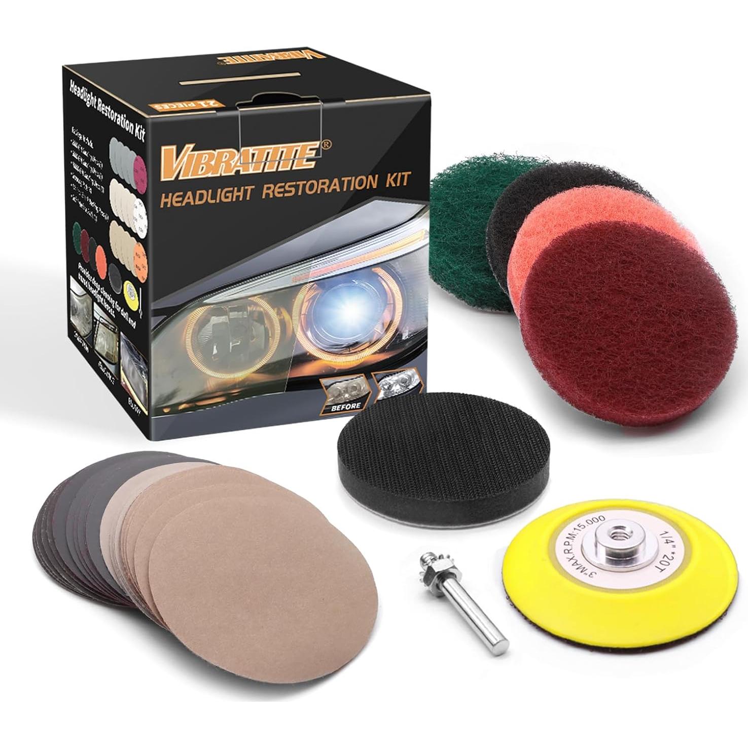 Kit de Restauración de Faros VIBRATITE 21 PZS para Taladro