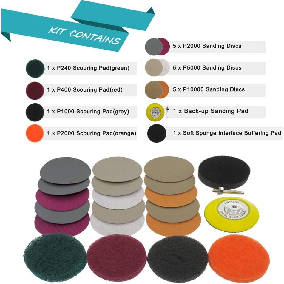 Kit de Restauración de Faros VIBRATITE 21 PZS para Taladro