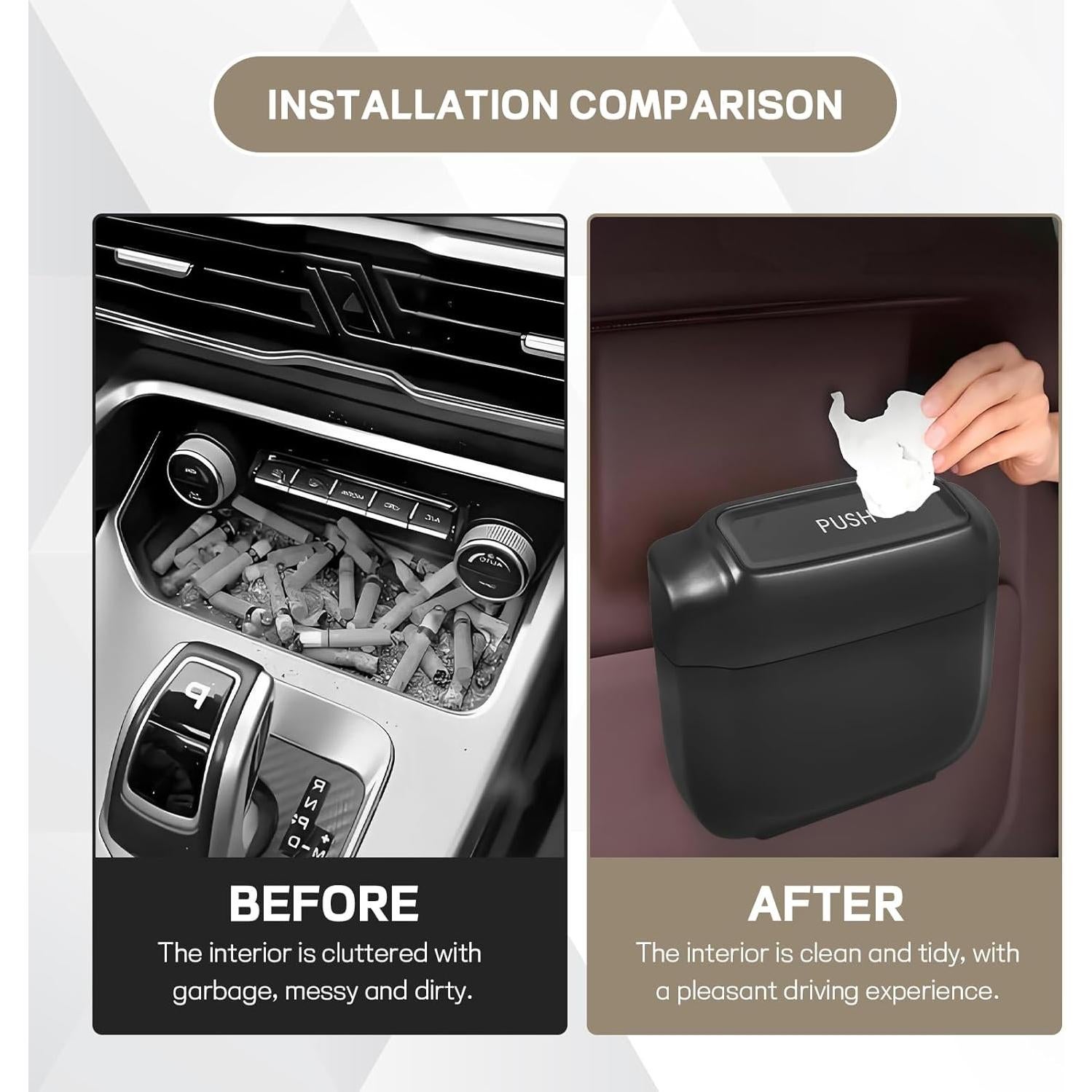 Basurero Portátil Wuyaoyao para Auto con Tapa y 30 Bolsas