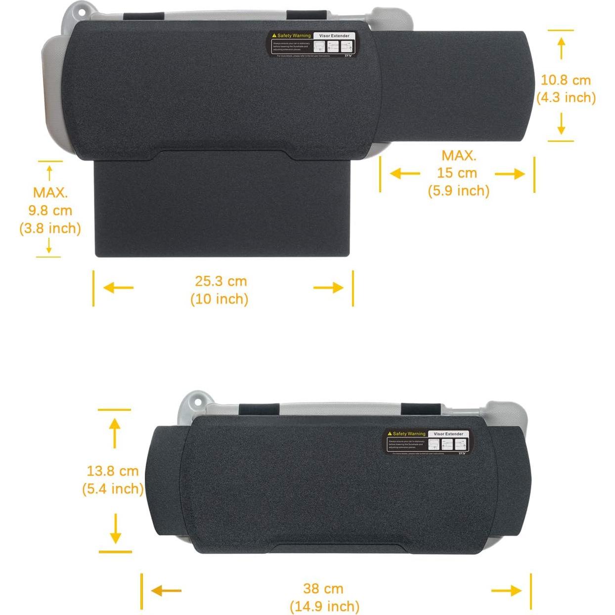 Extensor de Visera Solar TFY para Parabrisas y Ventanas 2 Pzas