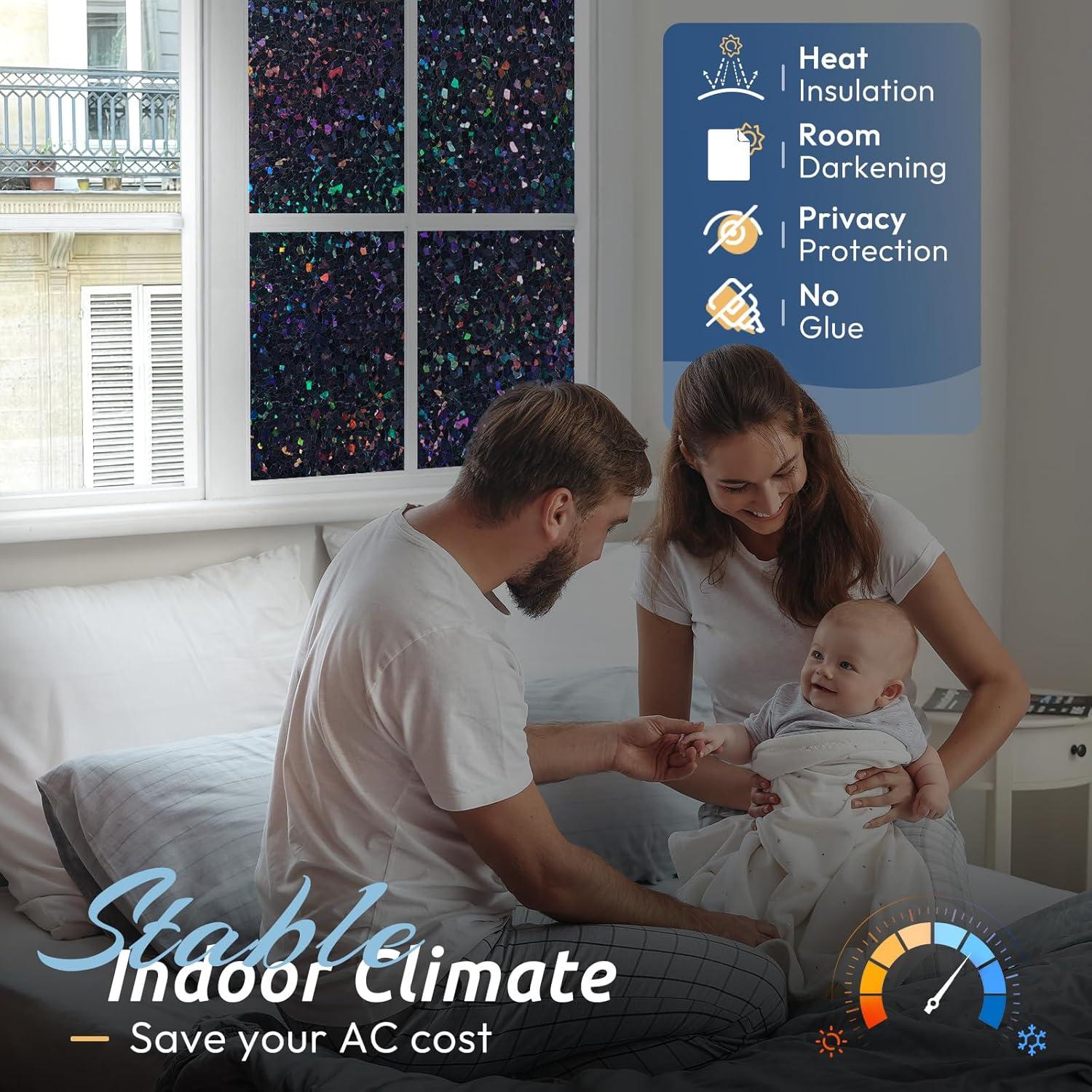 Película de Privacidad Rabbitgoo Blackout 44.5x200cm Negro