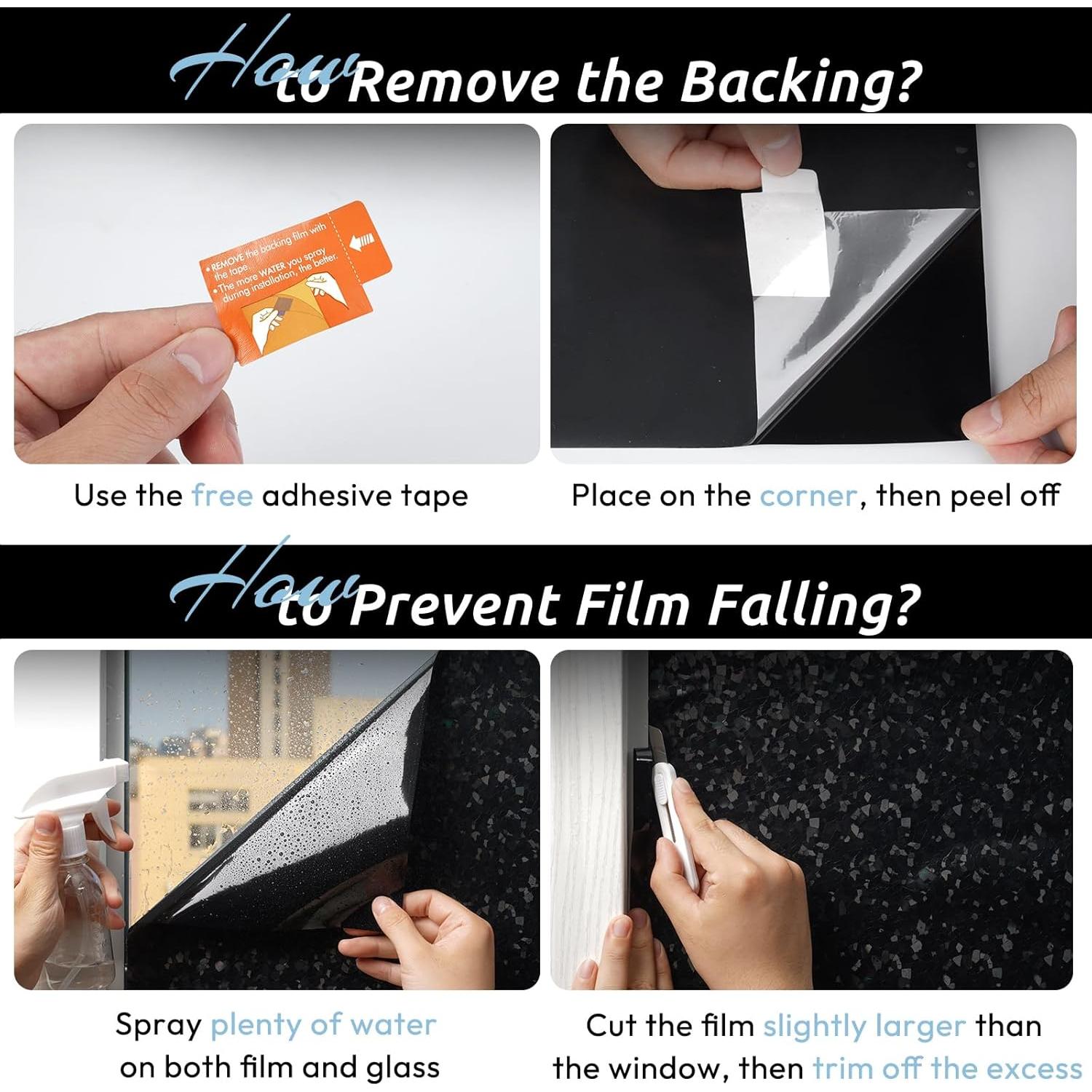 Película de Privacidad Rabbitgoo Blackout 44.5x200cm Negro