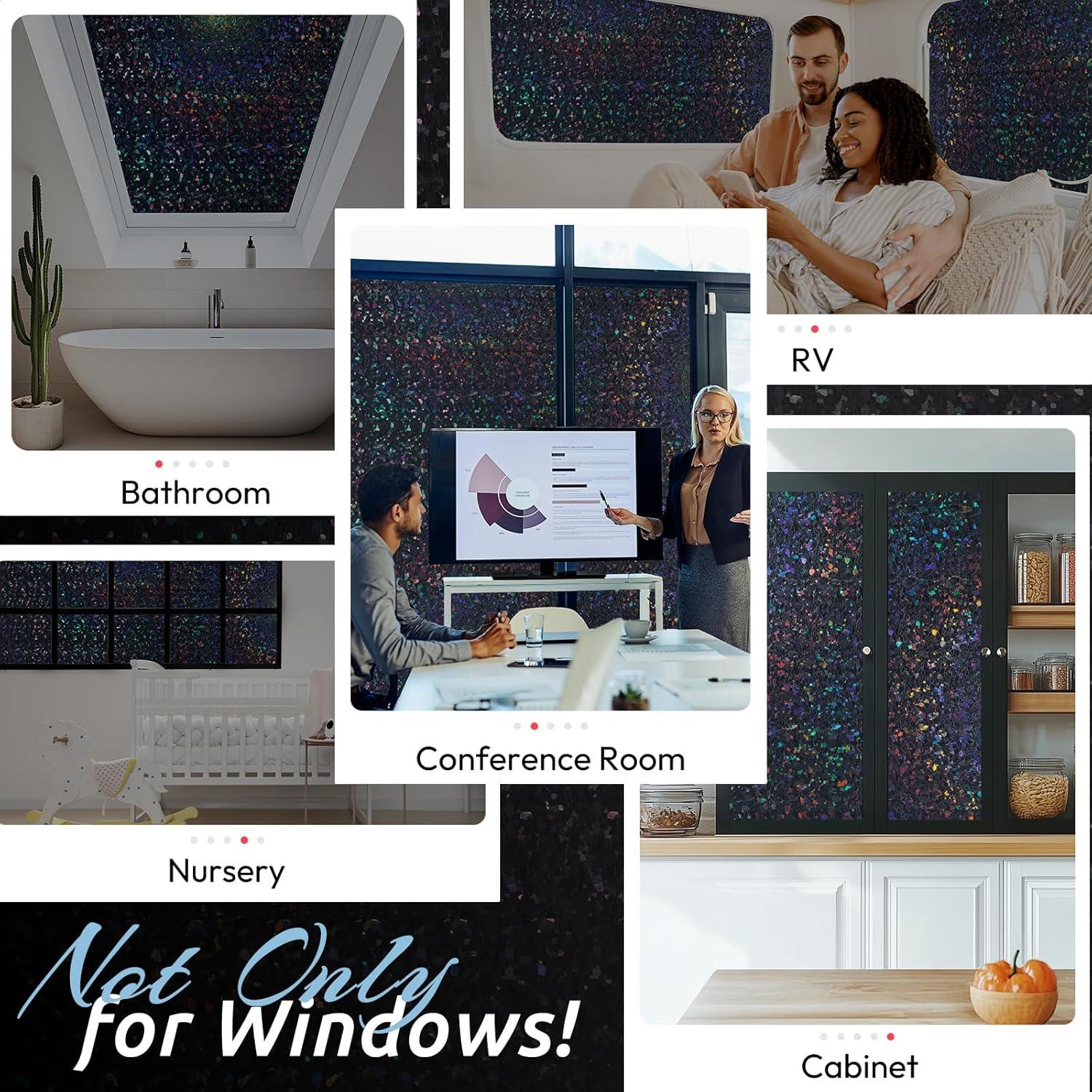 Película de Privacidad Rabbitgoo Blackout 44.5x200cm Negro