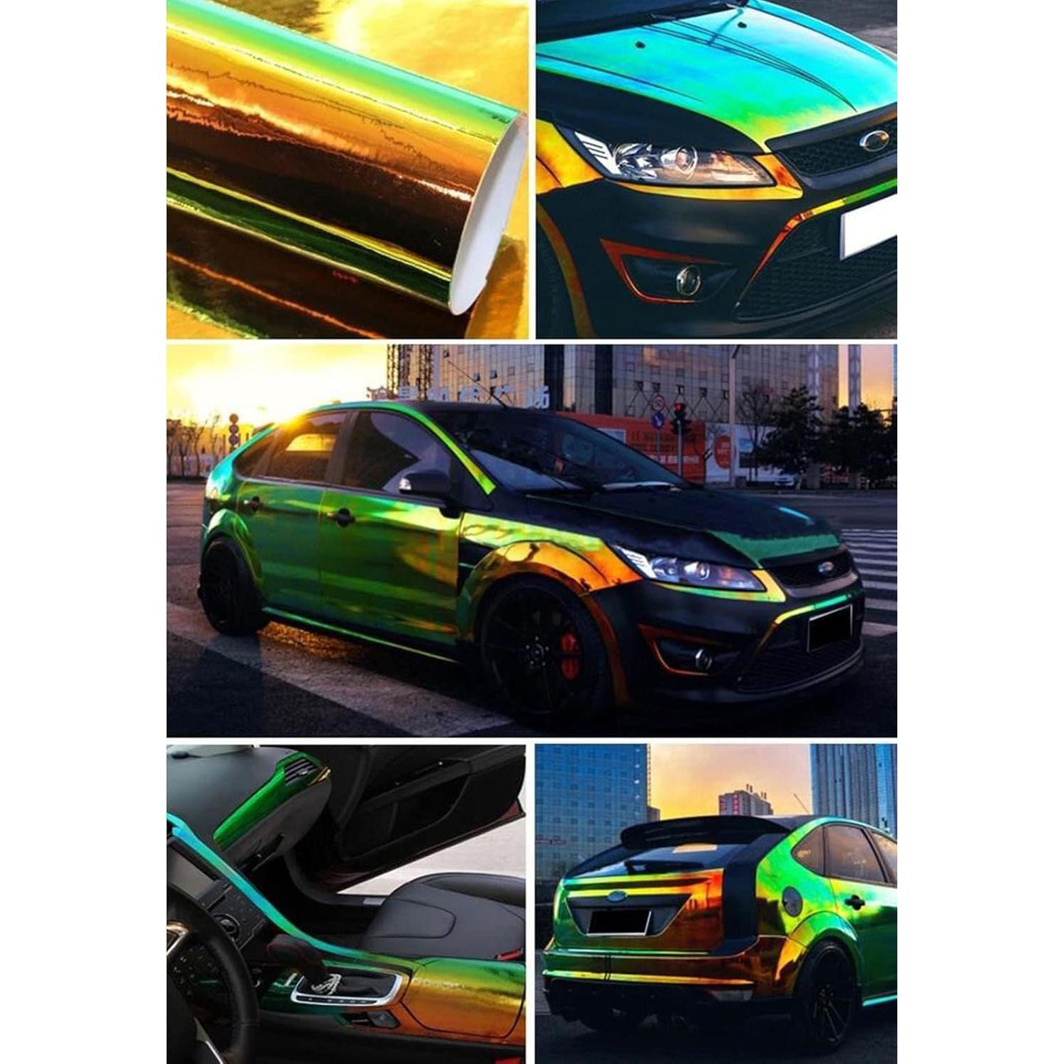 Vinilo Adhesivo Holográfico Verde ASENDIWAY 20cm x 30cm