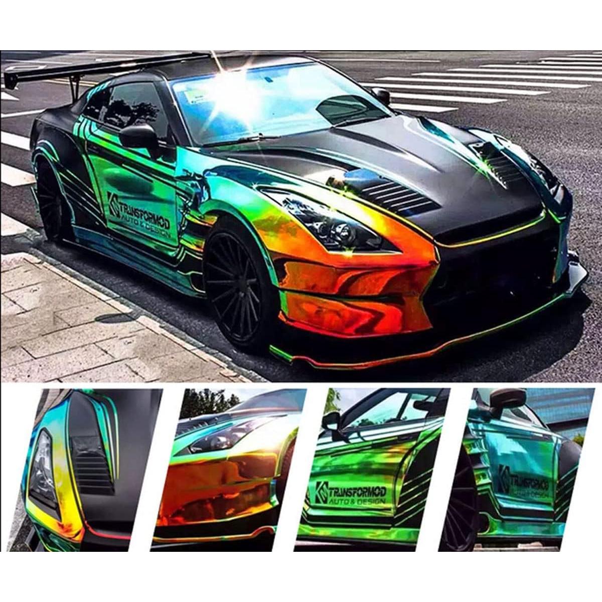 Vinilo Adhesivo Holográfico Verde ASENDIWAY 20cm x 30cm