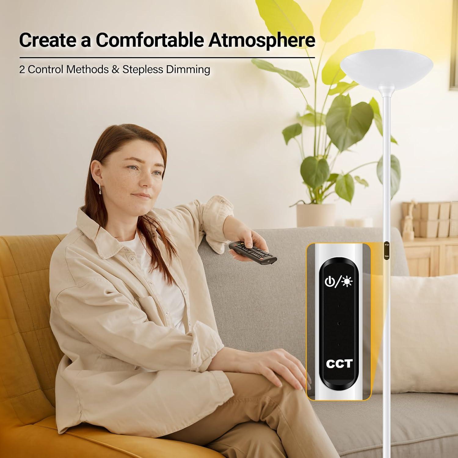 Lámpara de Pie LED BoostArea 30W Regulable con Control Remoto