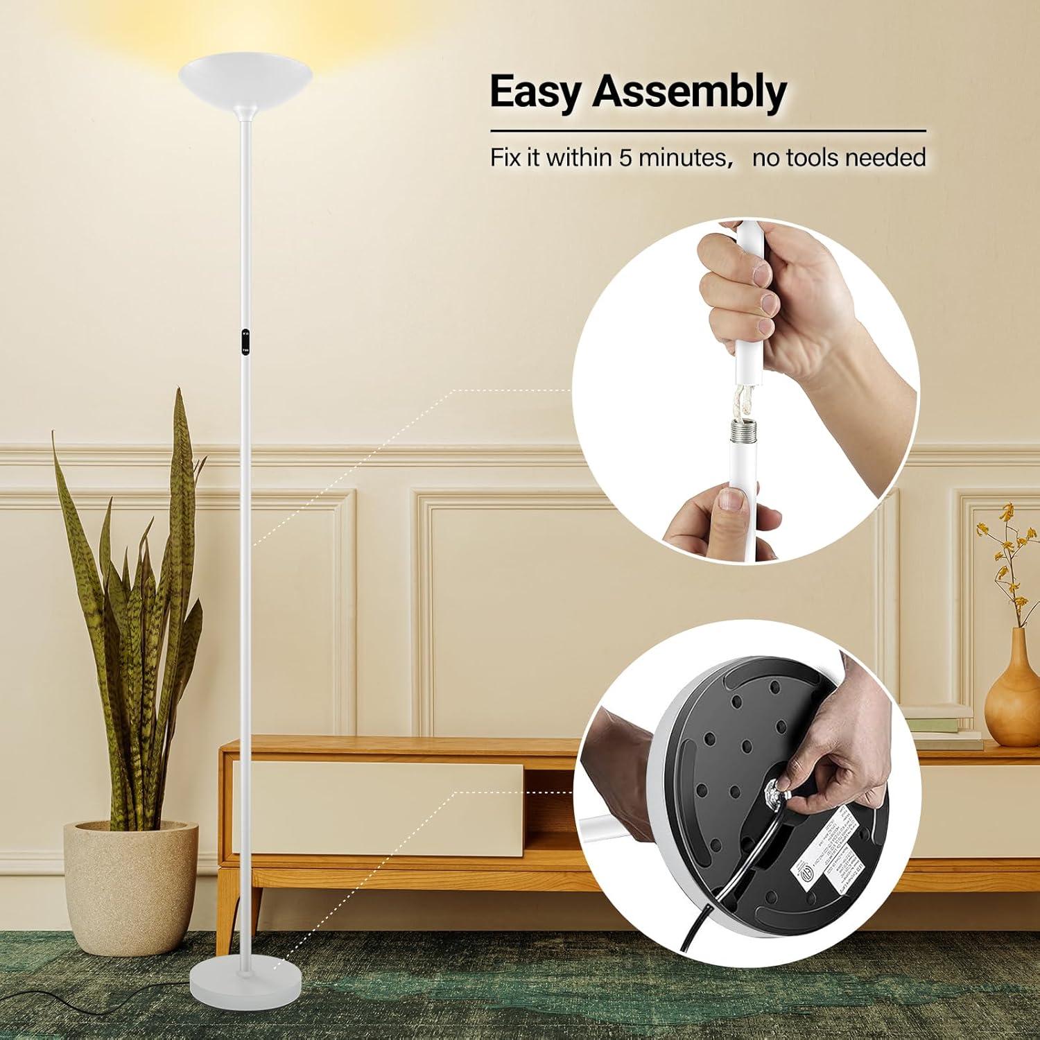 Lámpara de Pie LED BoostArea 30W Regulable con Control Remoto