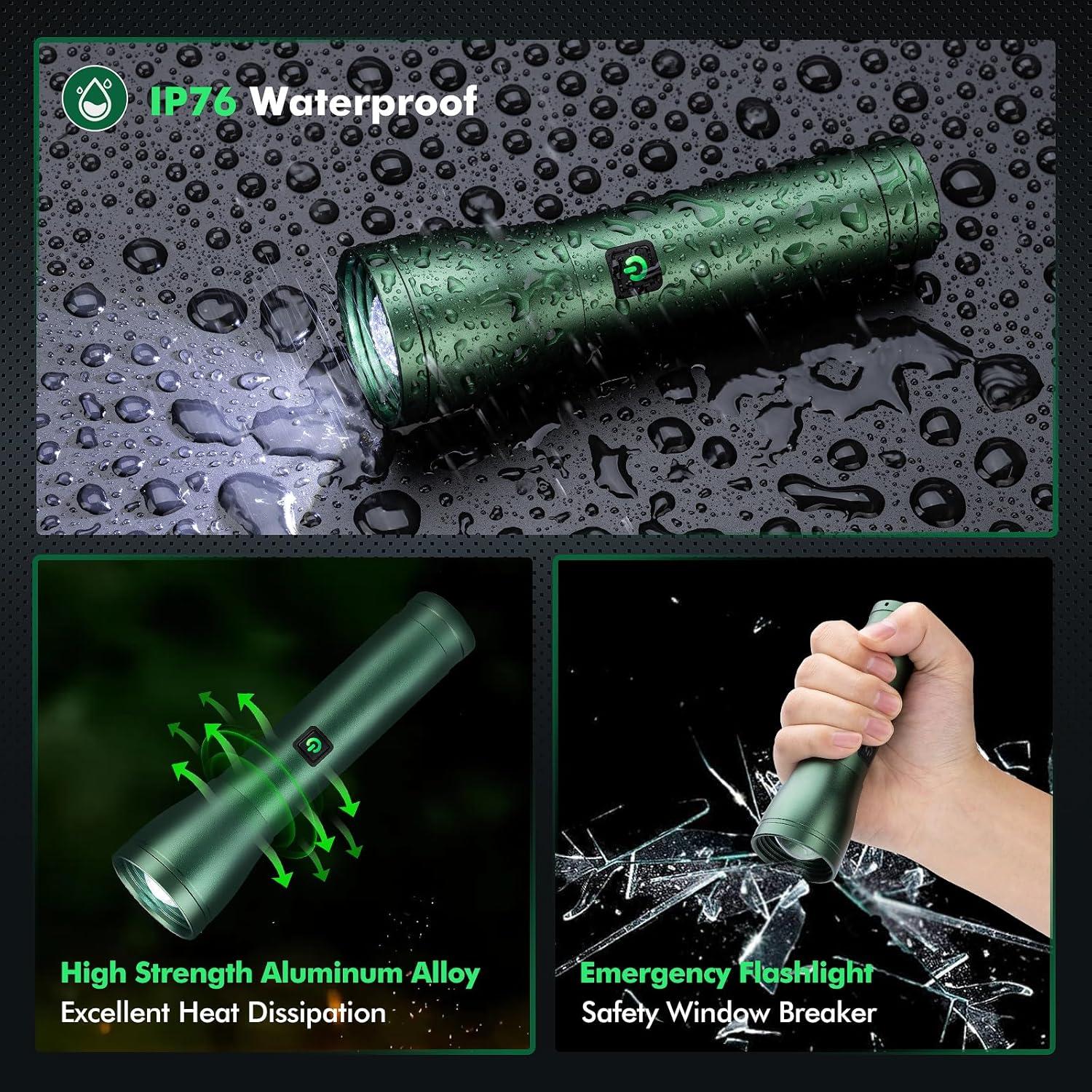 Linterna Recargable Sogidon 990,000 Lúmenes 3 Modos IP76